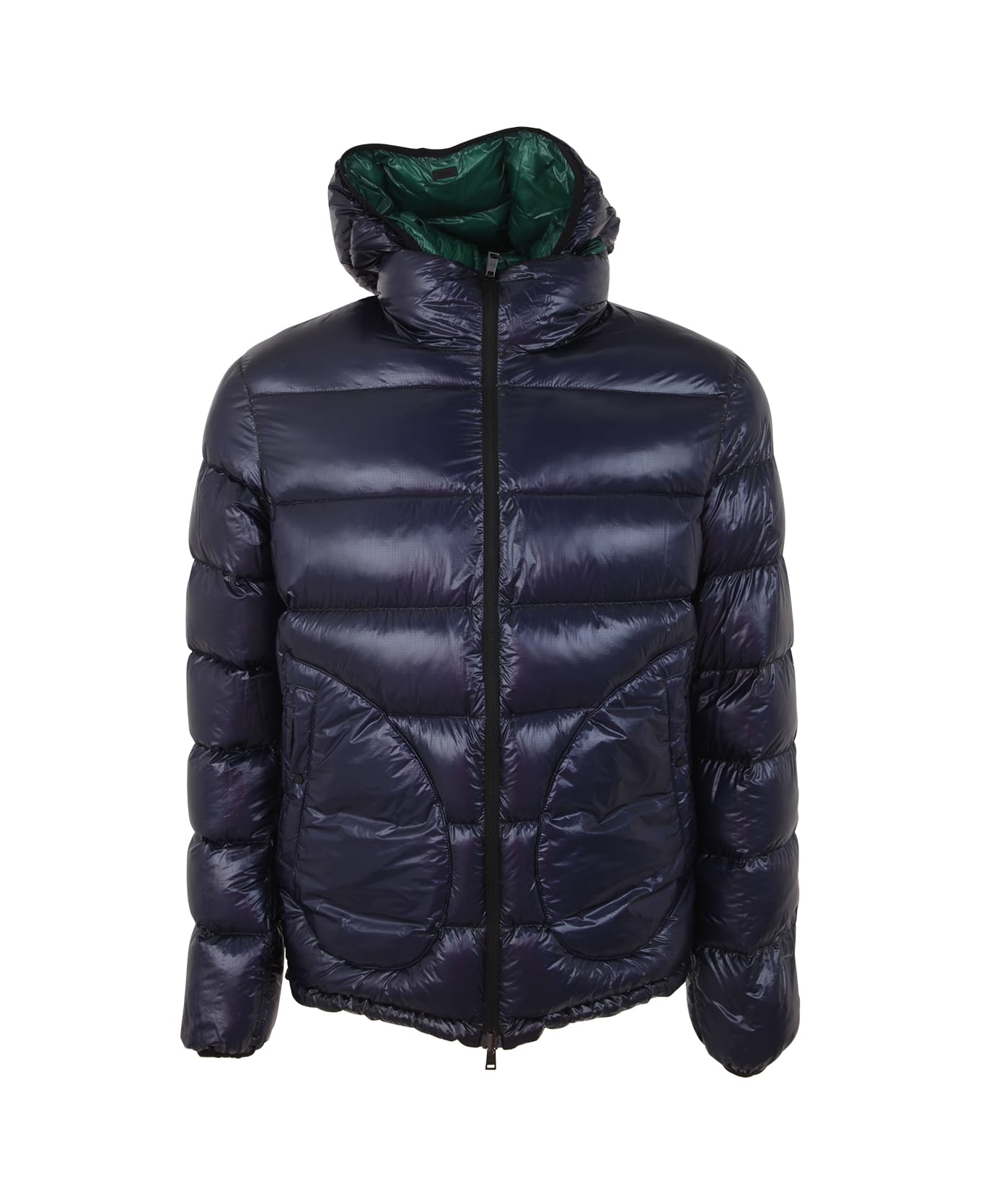Herno Reversible Green Blue Down Jacket - College Green