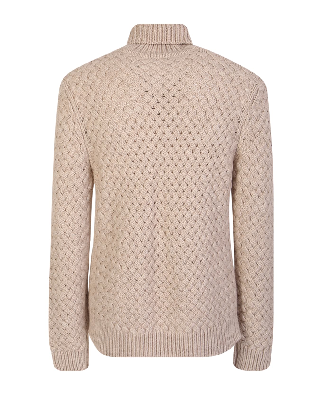Lardini Woven Knit Pullover Ivory - White ニットウェア