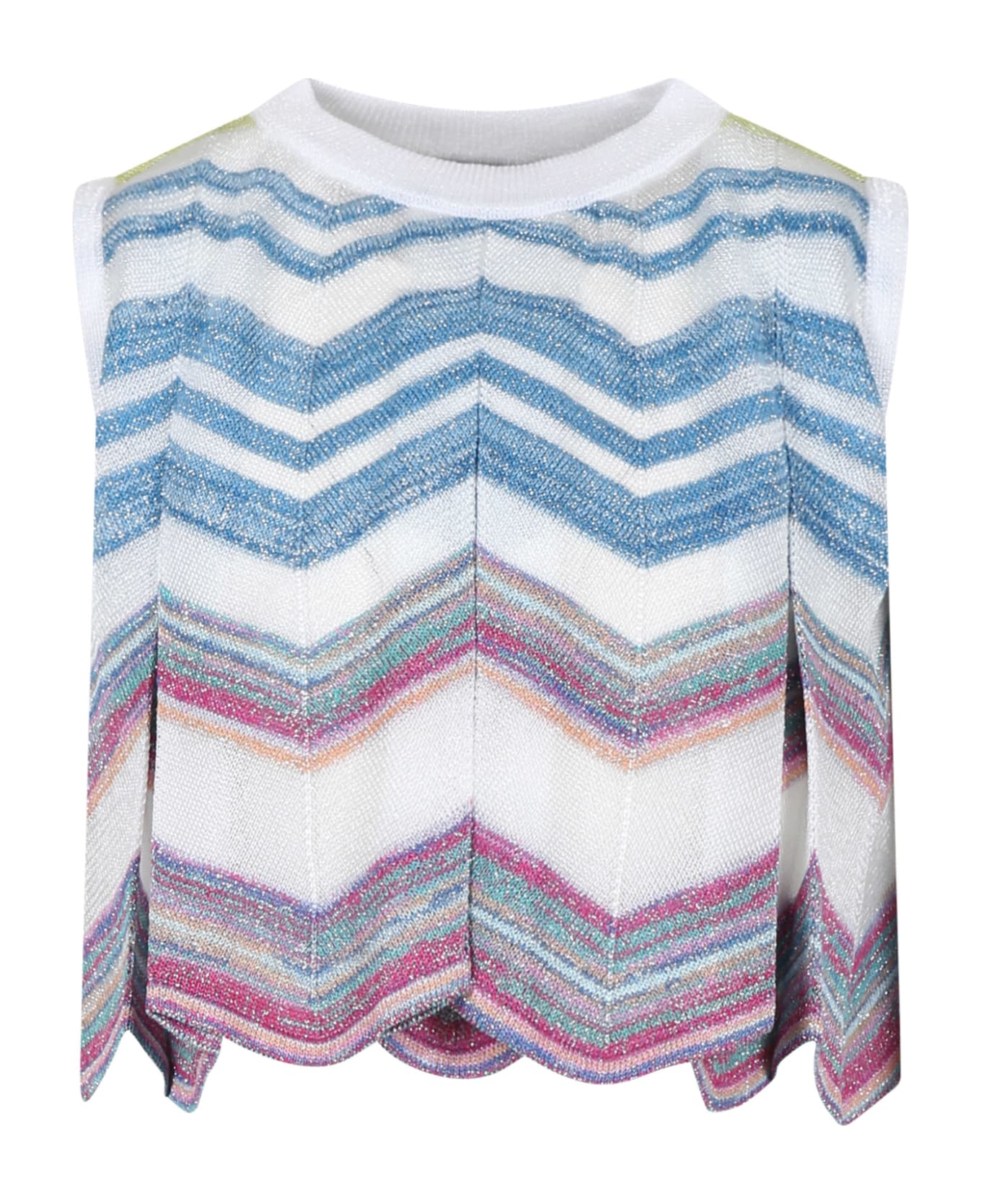 Missoni Multicolor Top For Girl With Chevron Pattern - Multicolor トップス