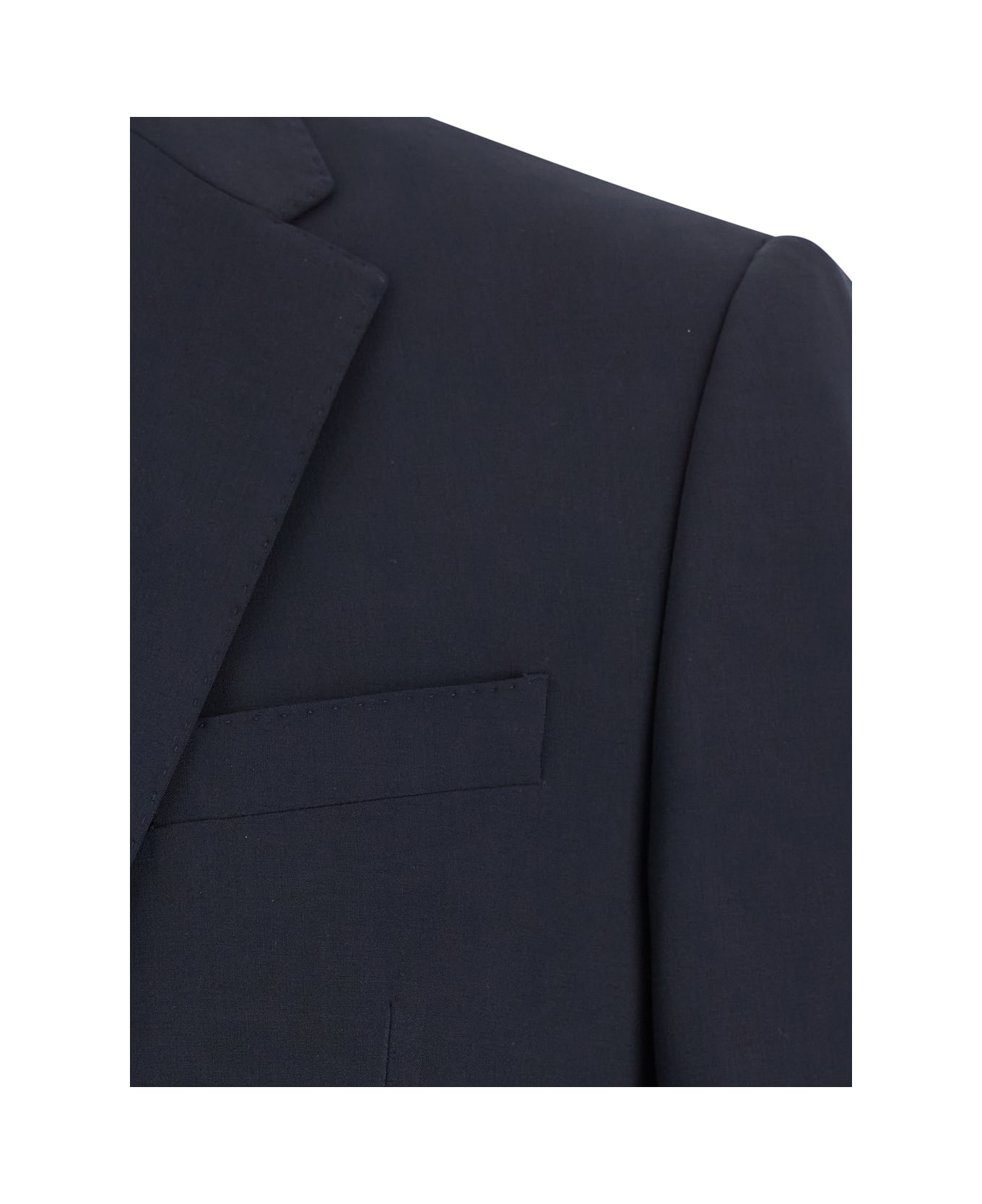 Emporio Armani Blue Double-breasted Suit With Classic Revers In Wool Man - Blu
