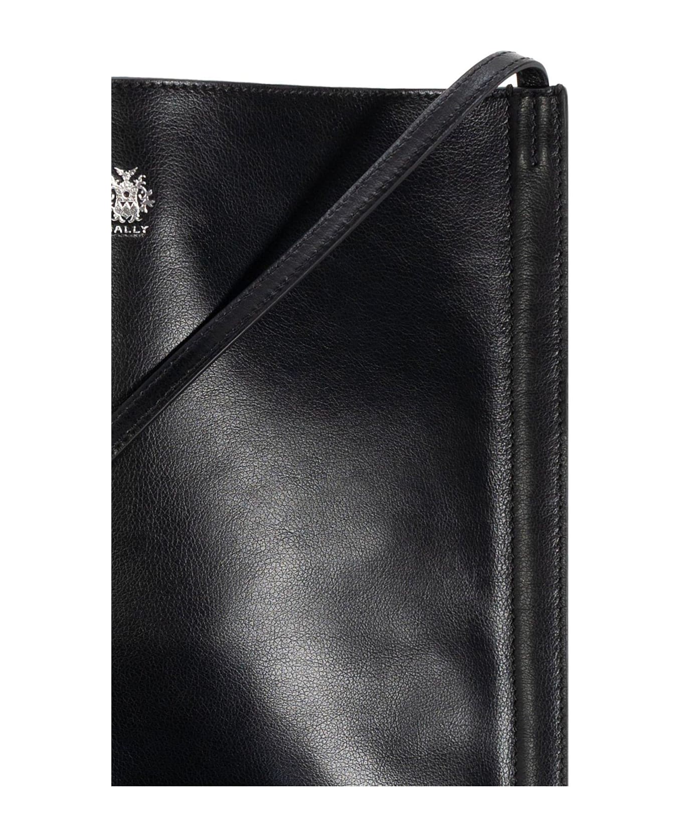 Bally Logo Printed Shoulder Bag - black
