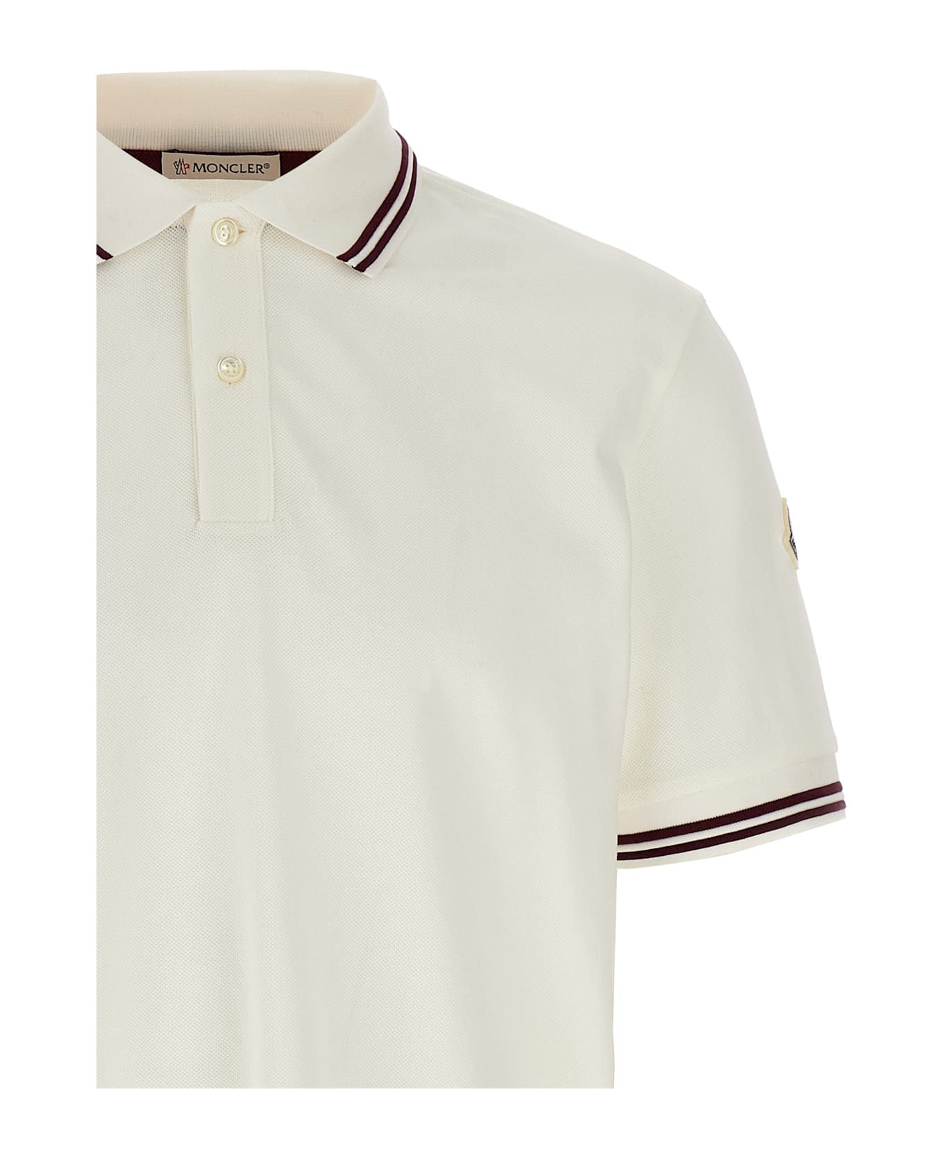 Moncler Piqué Polo Shirt - White