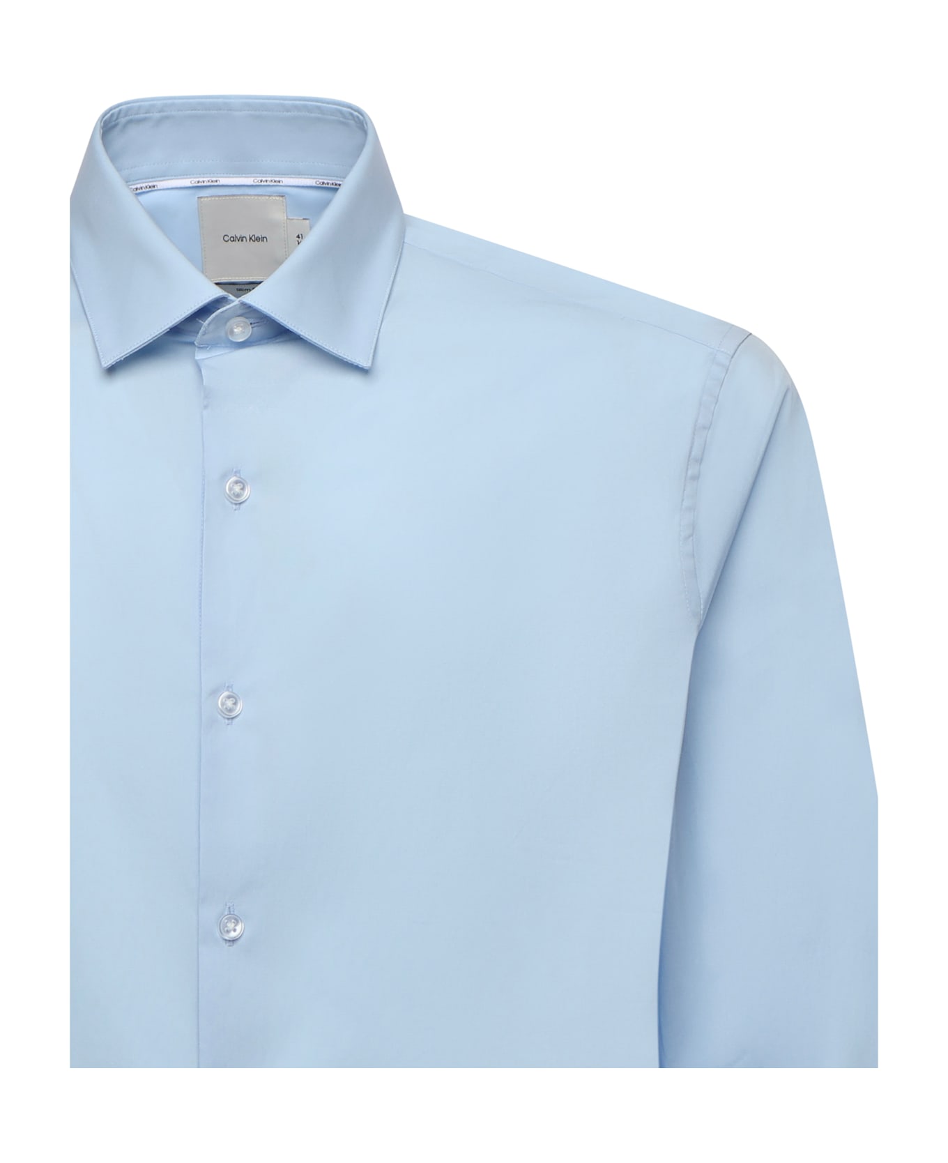 Calvin Klein Stretch Poplin Shirt - Calm Blue