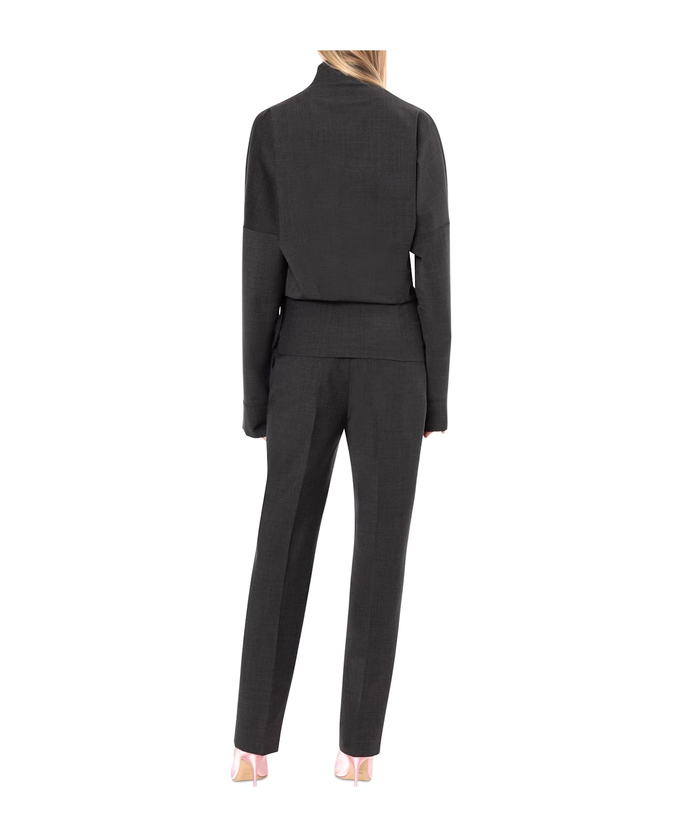 Philosophy di Lorenzo Serafini Crossover Blouse In Cool Wool - Grey