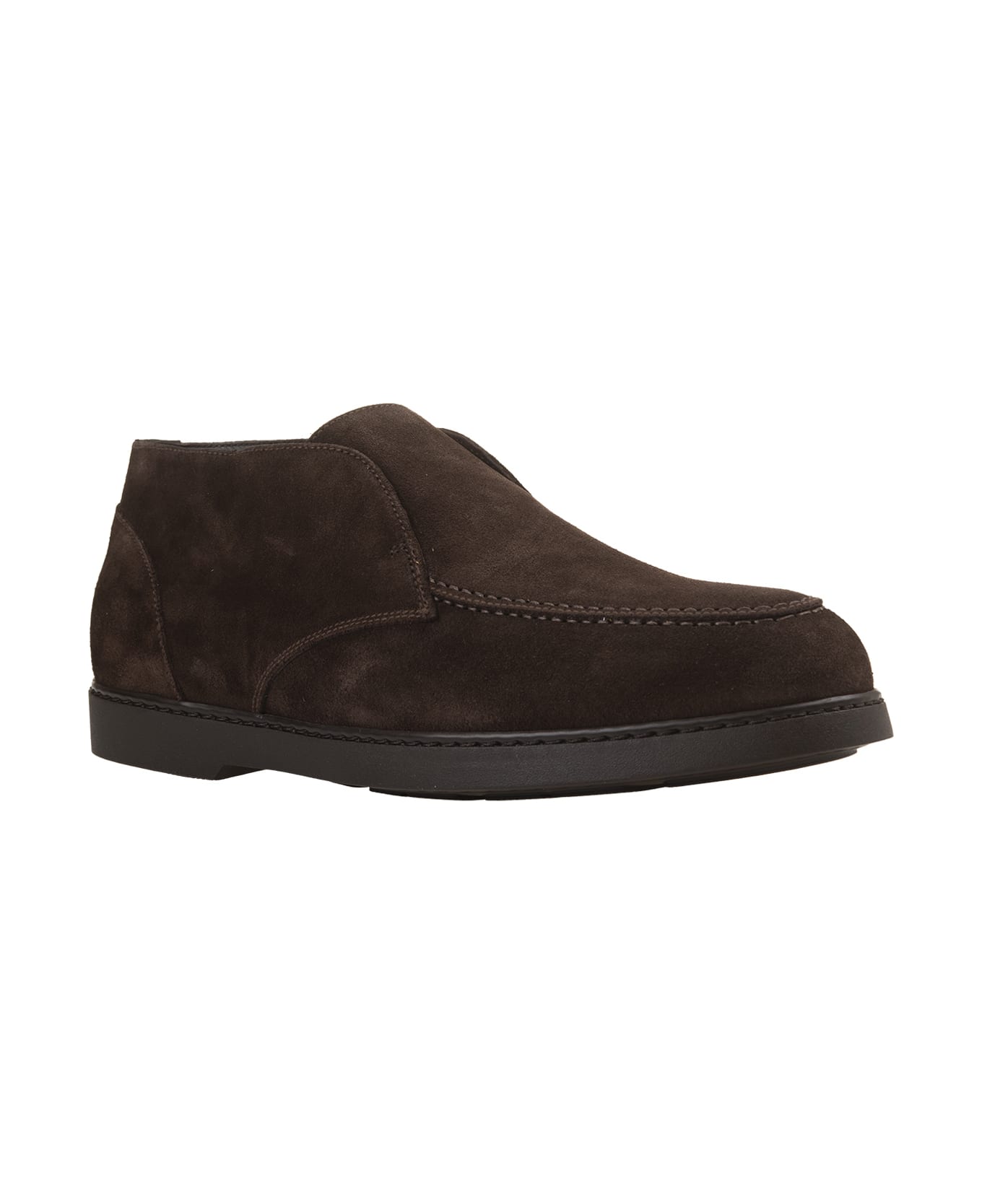 Doucal's Dark Brown Suede Slip-on Ankle Boots - Brown