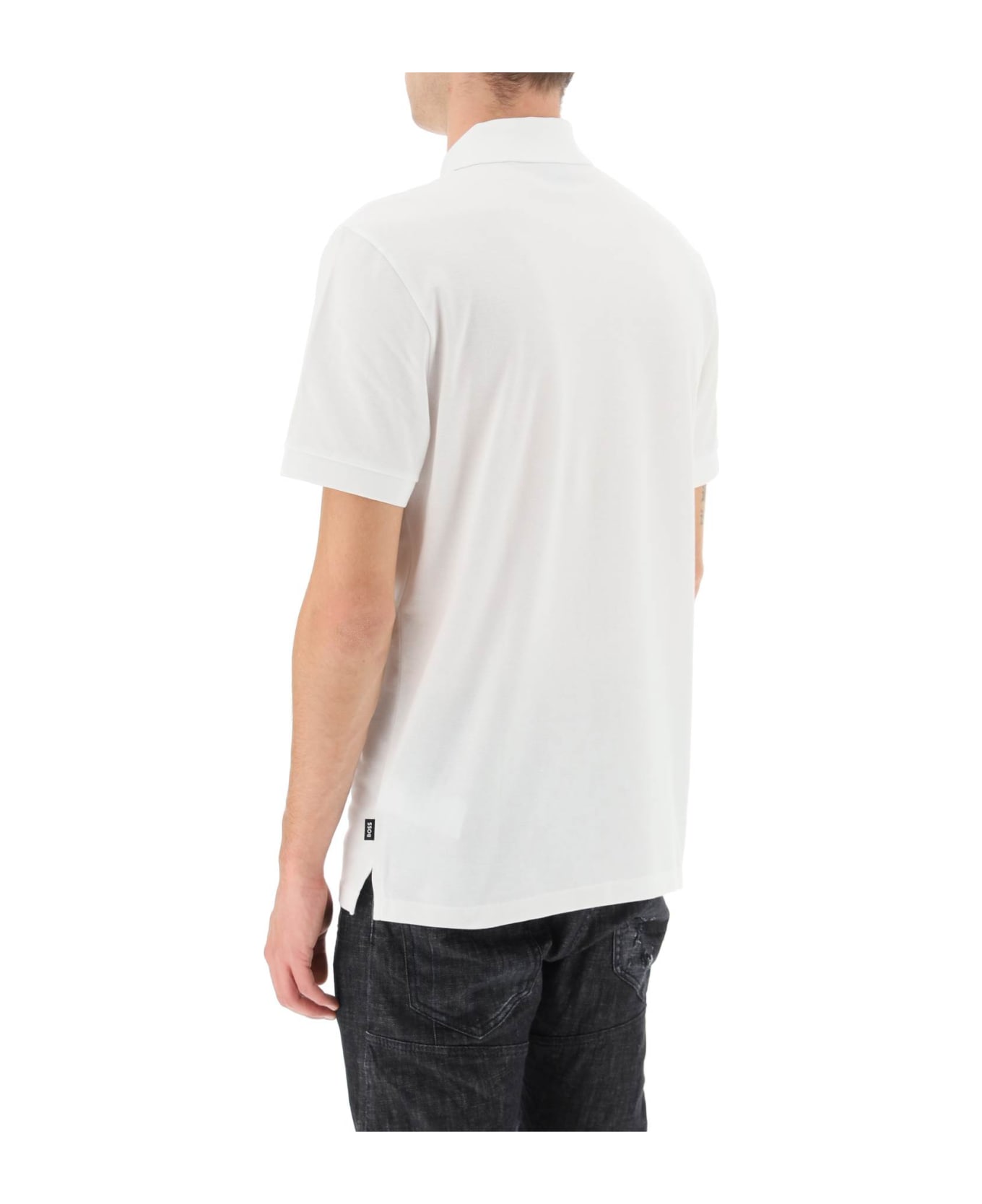 Hugo Boss Organic Cotton Pallas Polo Shirt - WHITE (White)