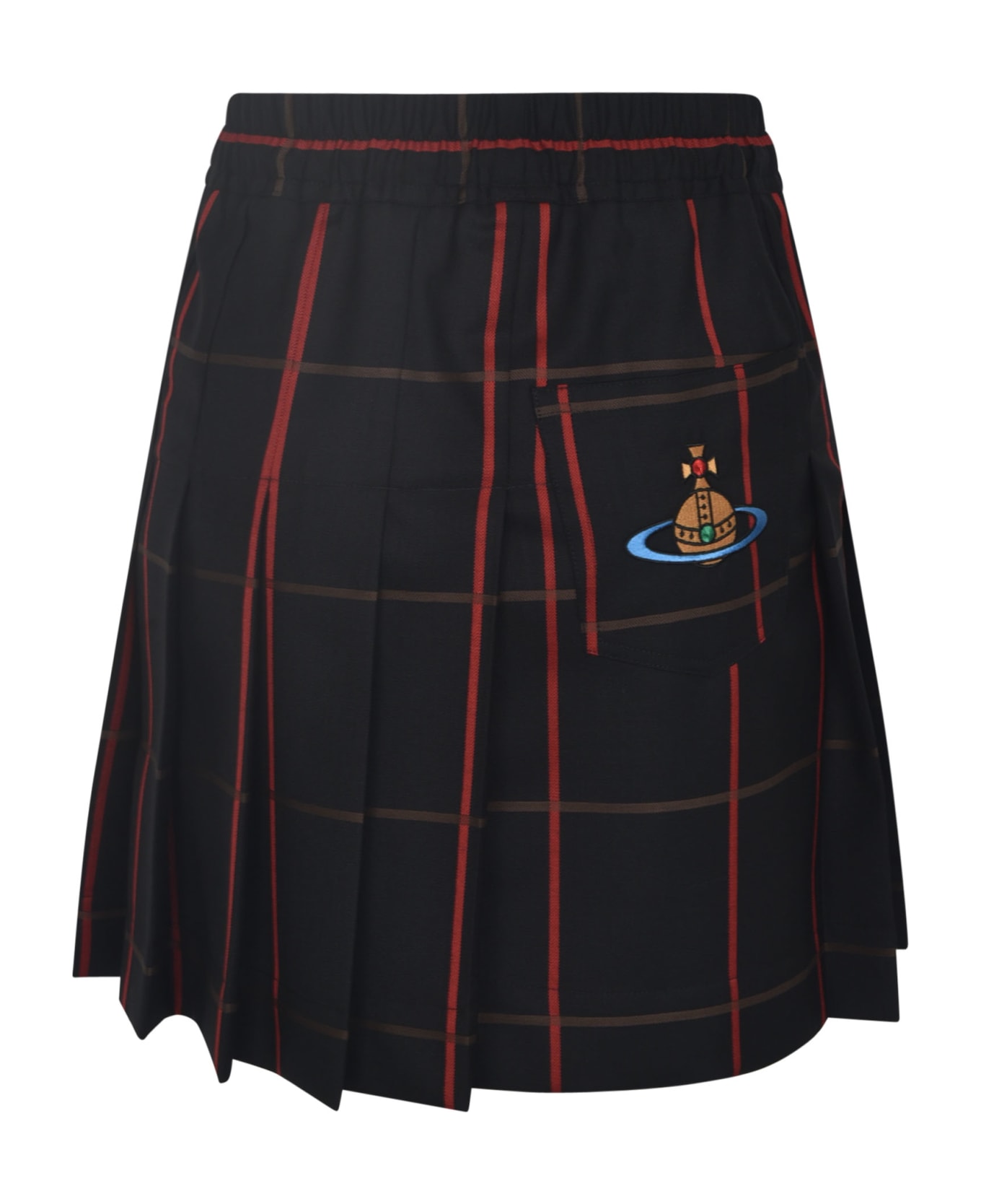 Vivienne Westwood Check Pleated Skirt - Black