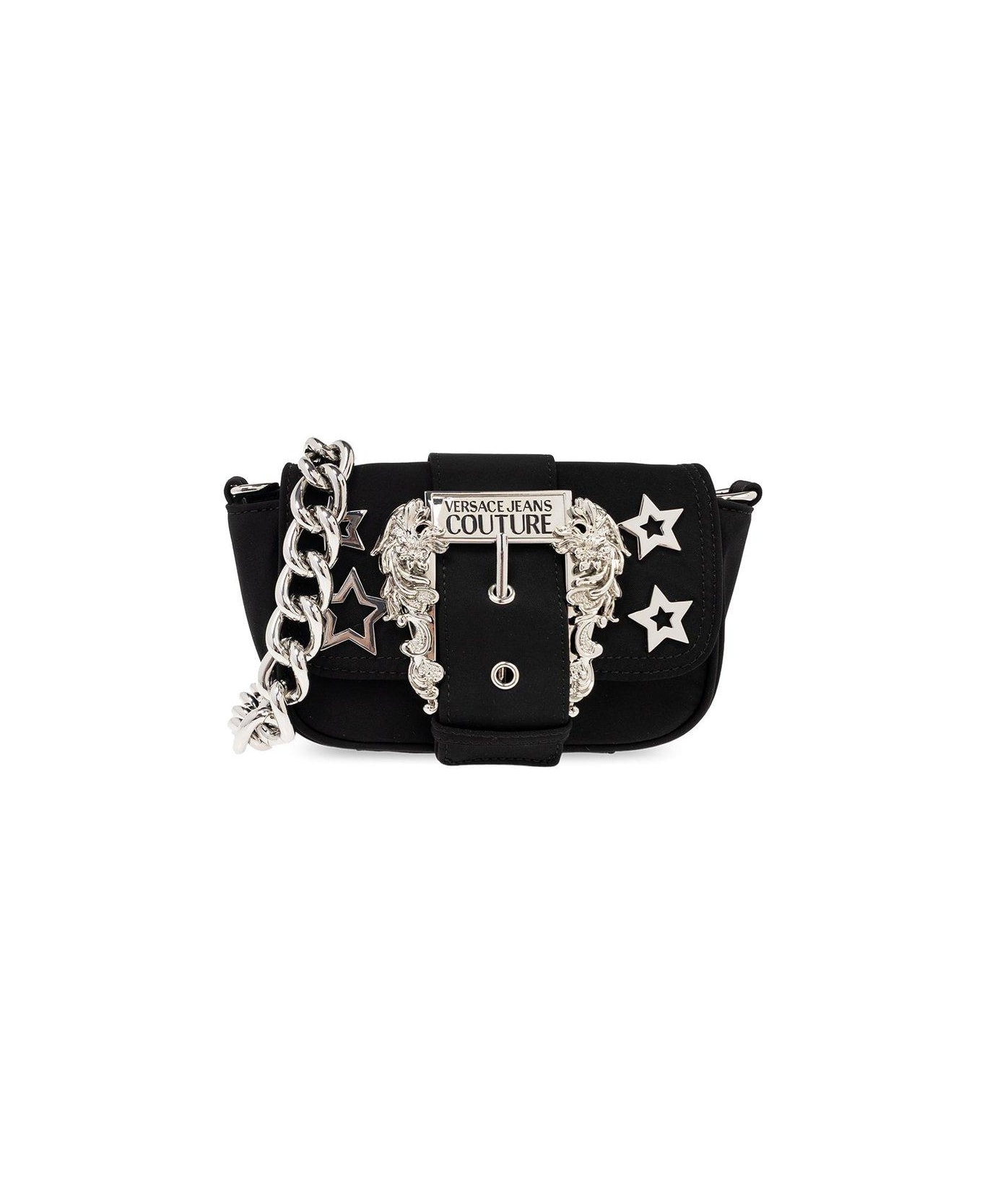 Versace Jeans Couture Baroque-buckled Small Shoulder Bag - Black