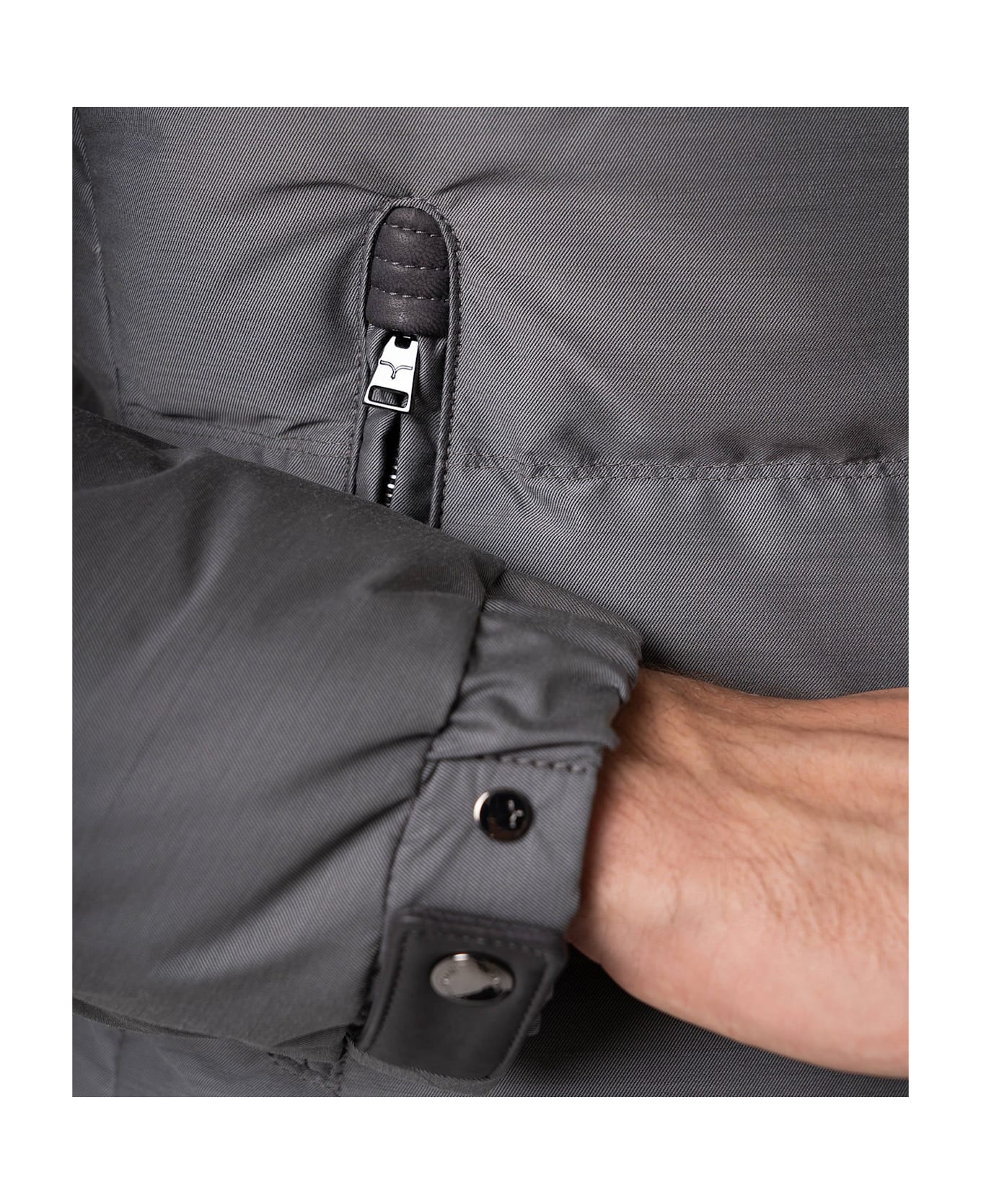 Larusmiani Quilted Down Jacket Ande Fleece - Grey