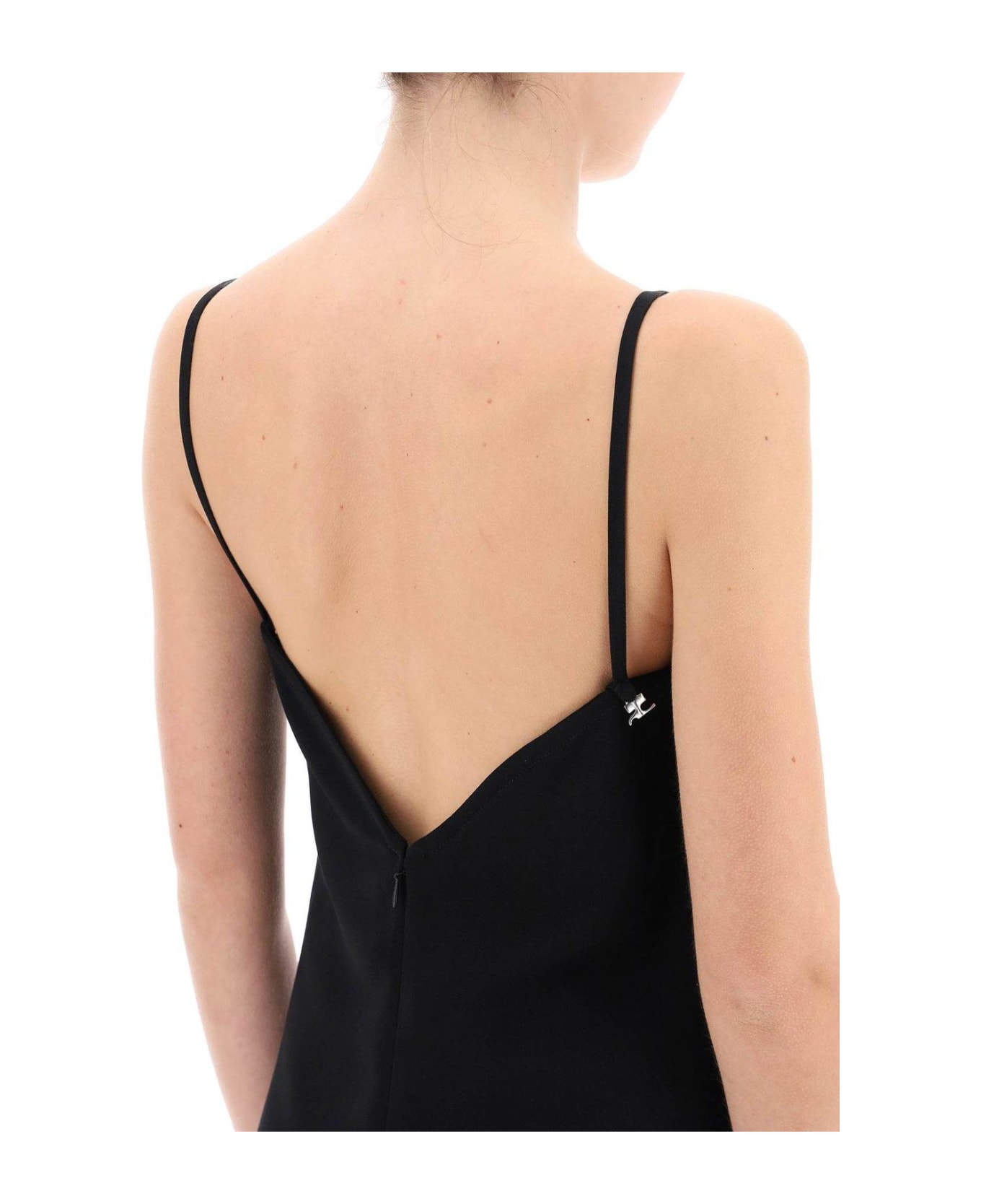 Courrèges V-neck Backless Dress - BLACK