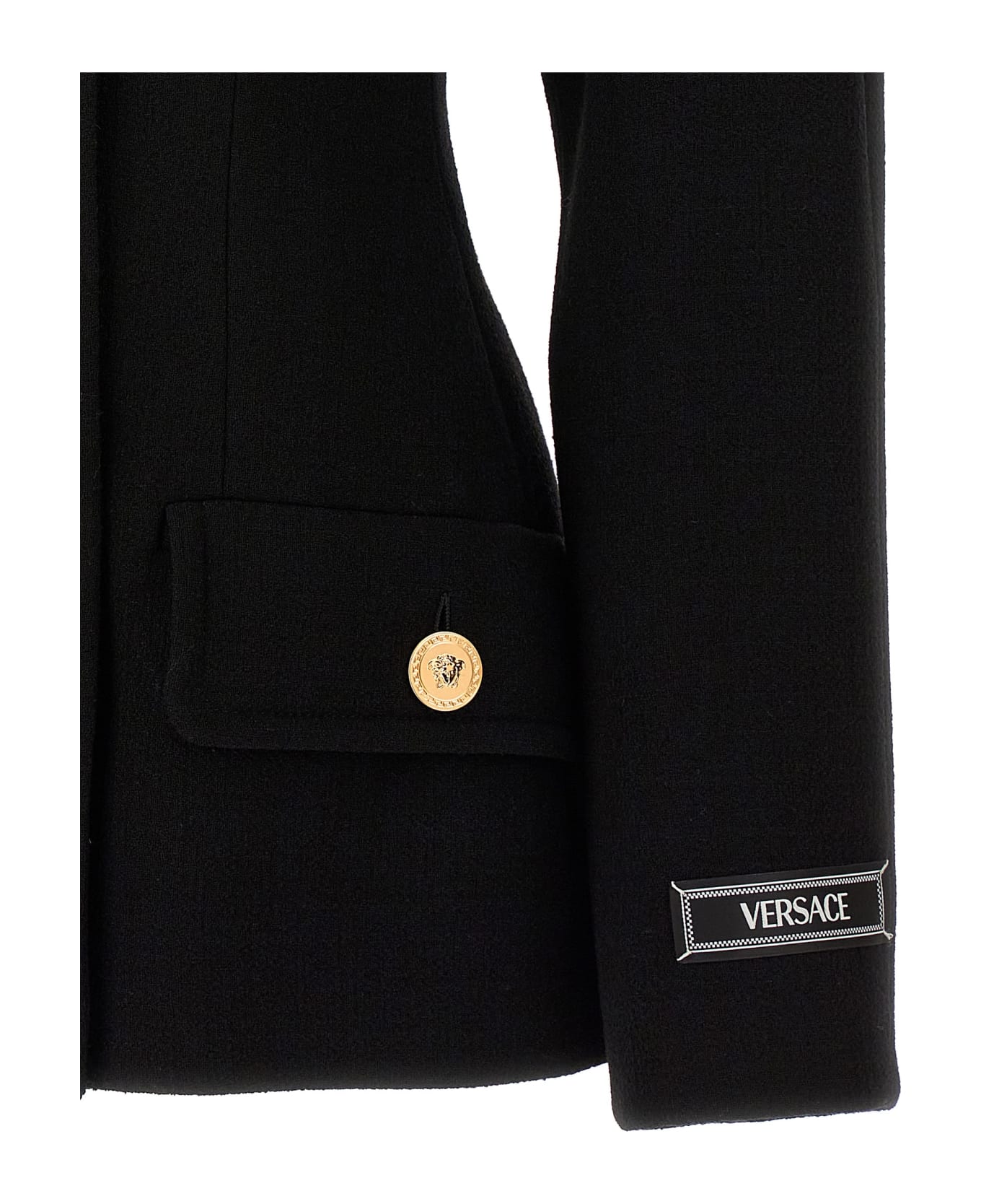 Versace Crepe Double-breasted Jacket - Black  