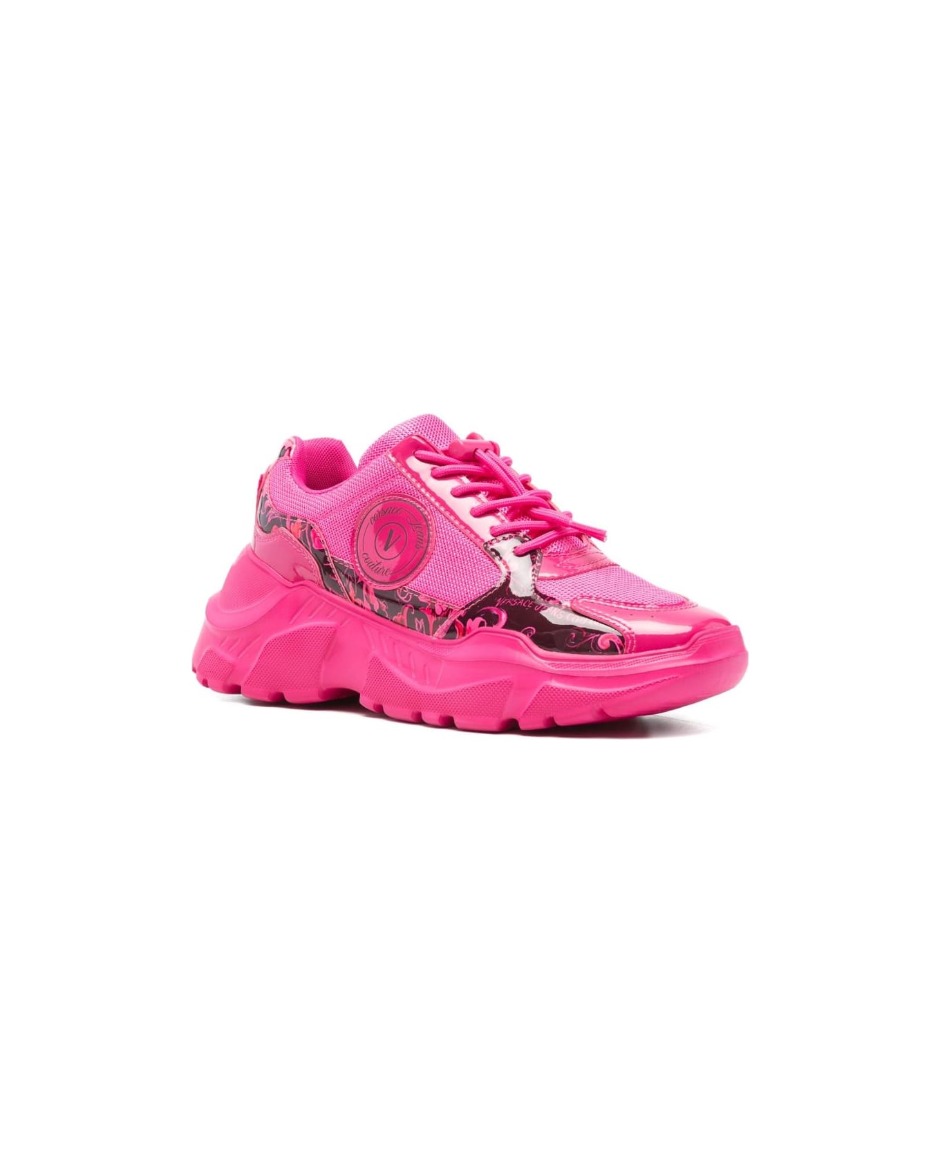 Versace Jeans Couture Chunky Sneakers With Appliqué - Fuchsia