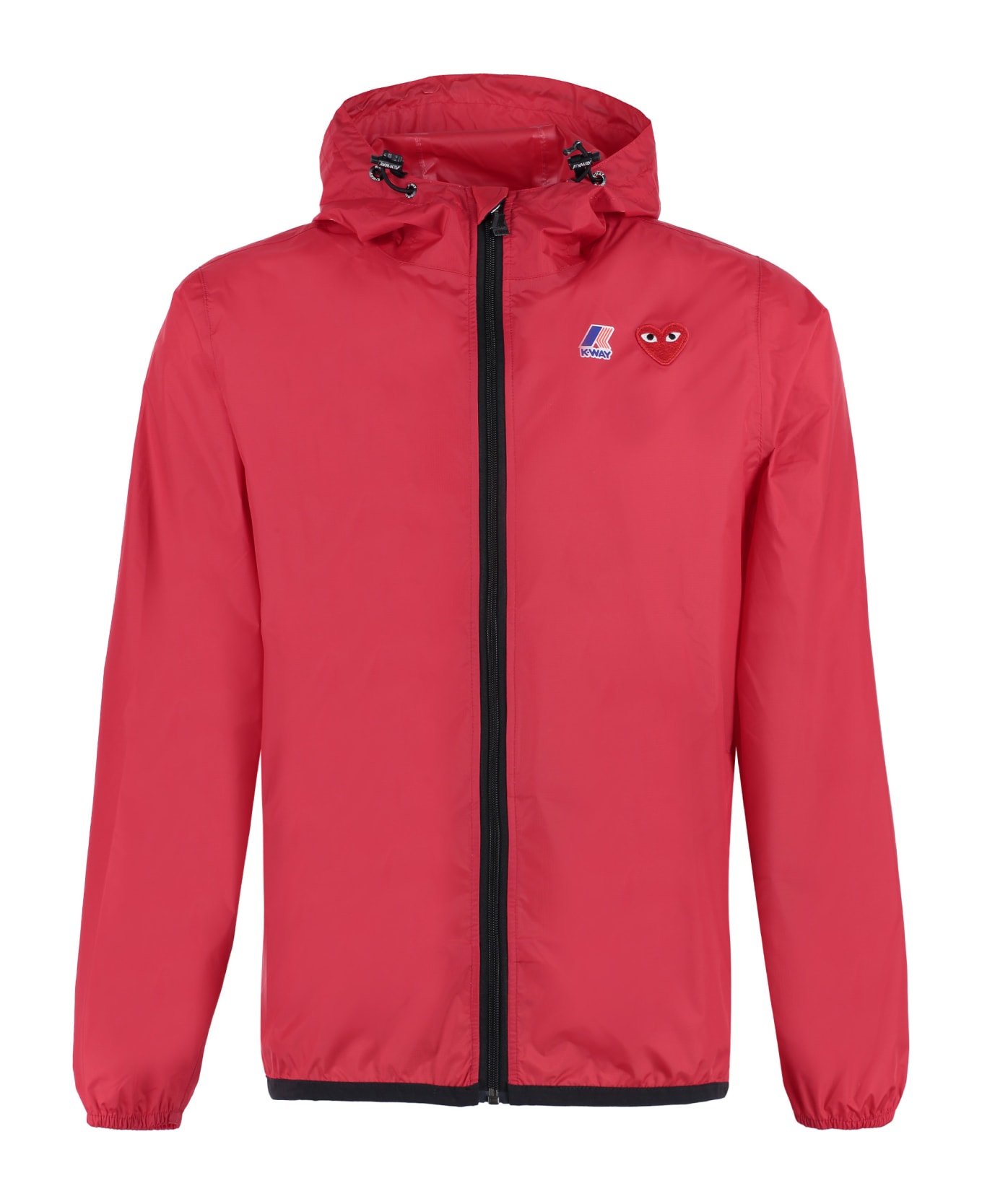 Comme des Garçons Play X K-way - Hooded Windbreaker - red
