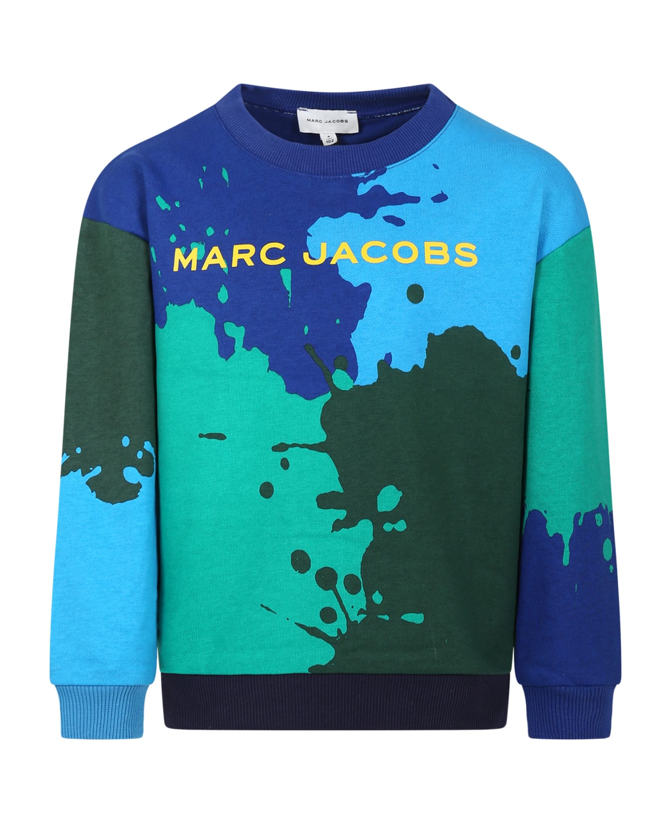 Little Marc Jacobs Multicolor Sweatshirt For Boy With Logo - Blu Verde