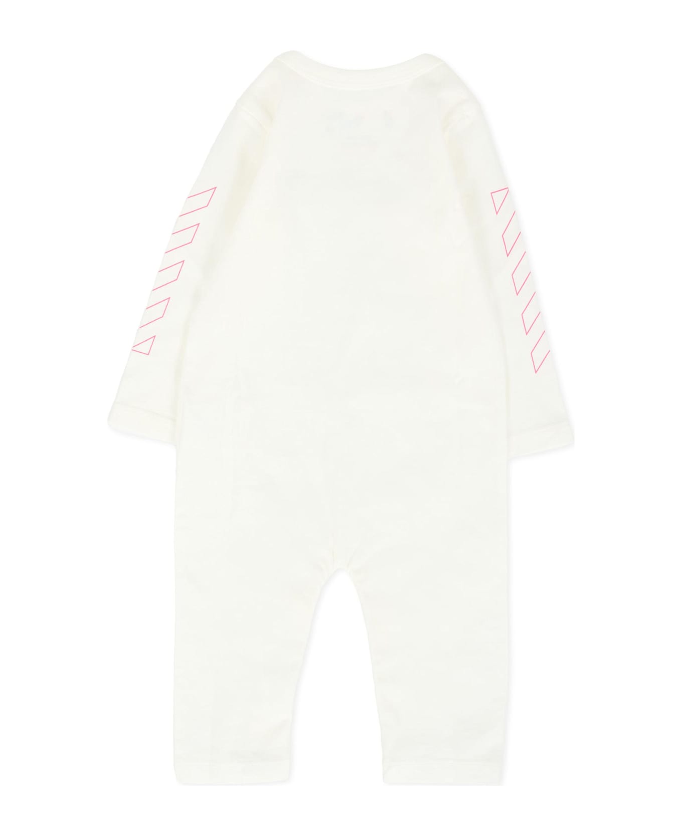 Off-White Ivory Babygrow Set For Baby Girl With Logo - Ivory