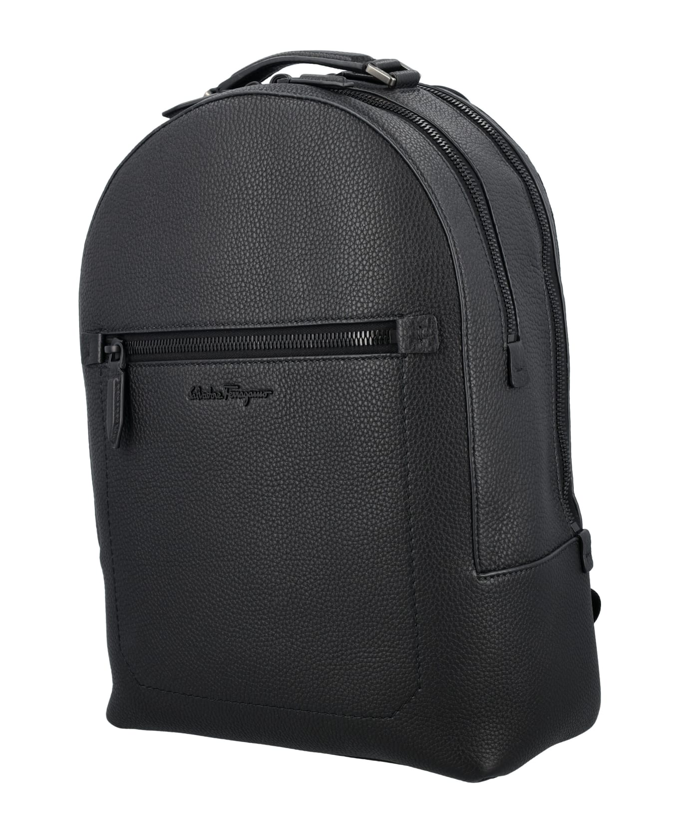 Ferragamo Leather Backpack - NERO || NERO F/25 || NERO