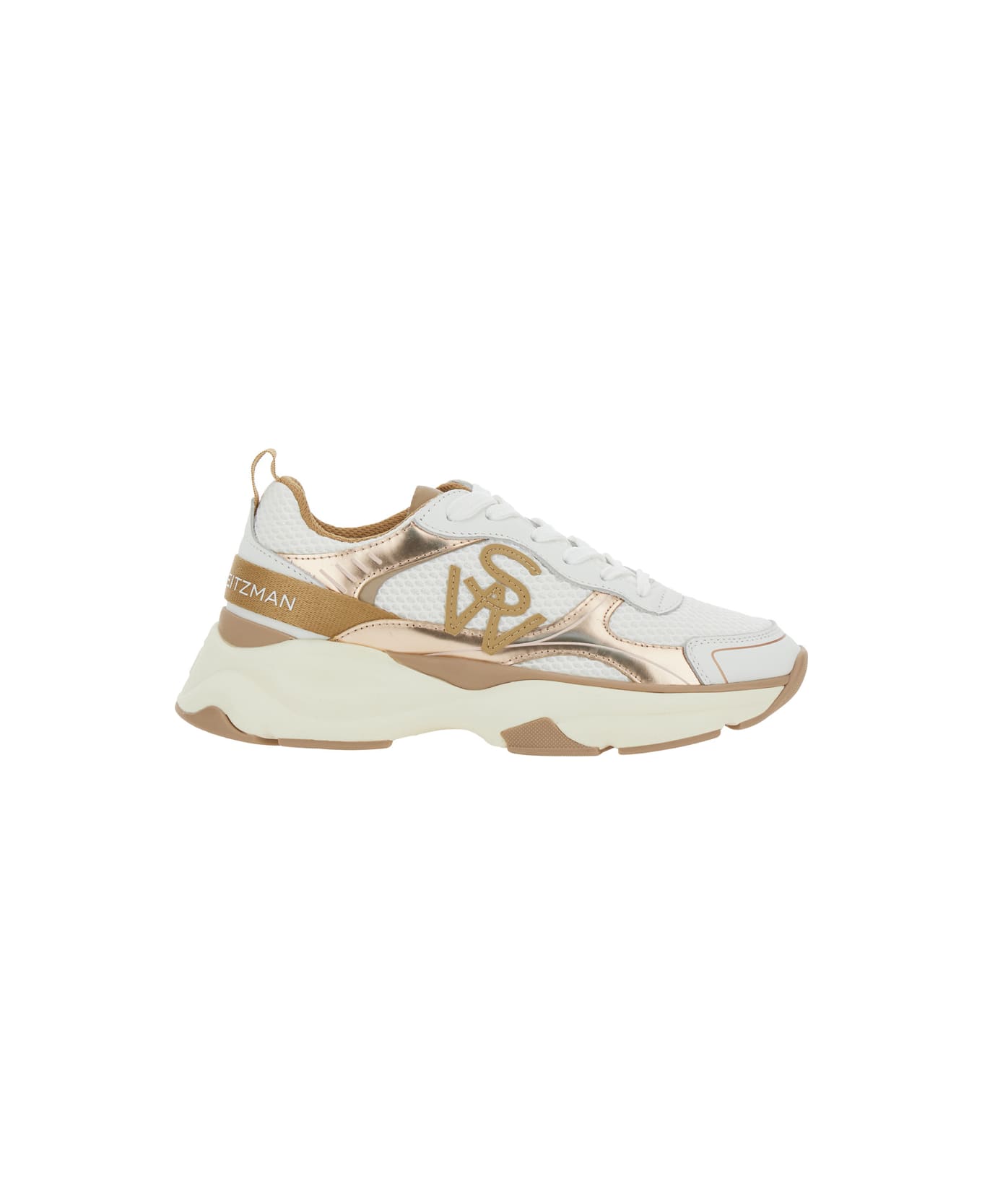 Stuart Weitzman Multicolor Sneakers With Logo Embroidery On The Side And Logo Patch On The Heel In Leather And Mesh Woman - Multicolor
