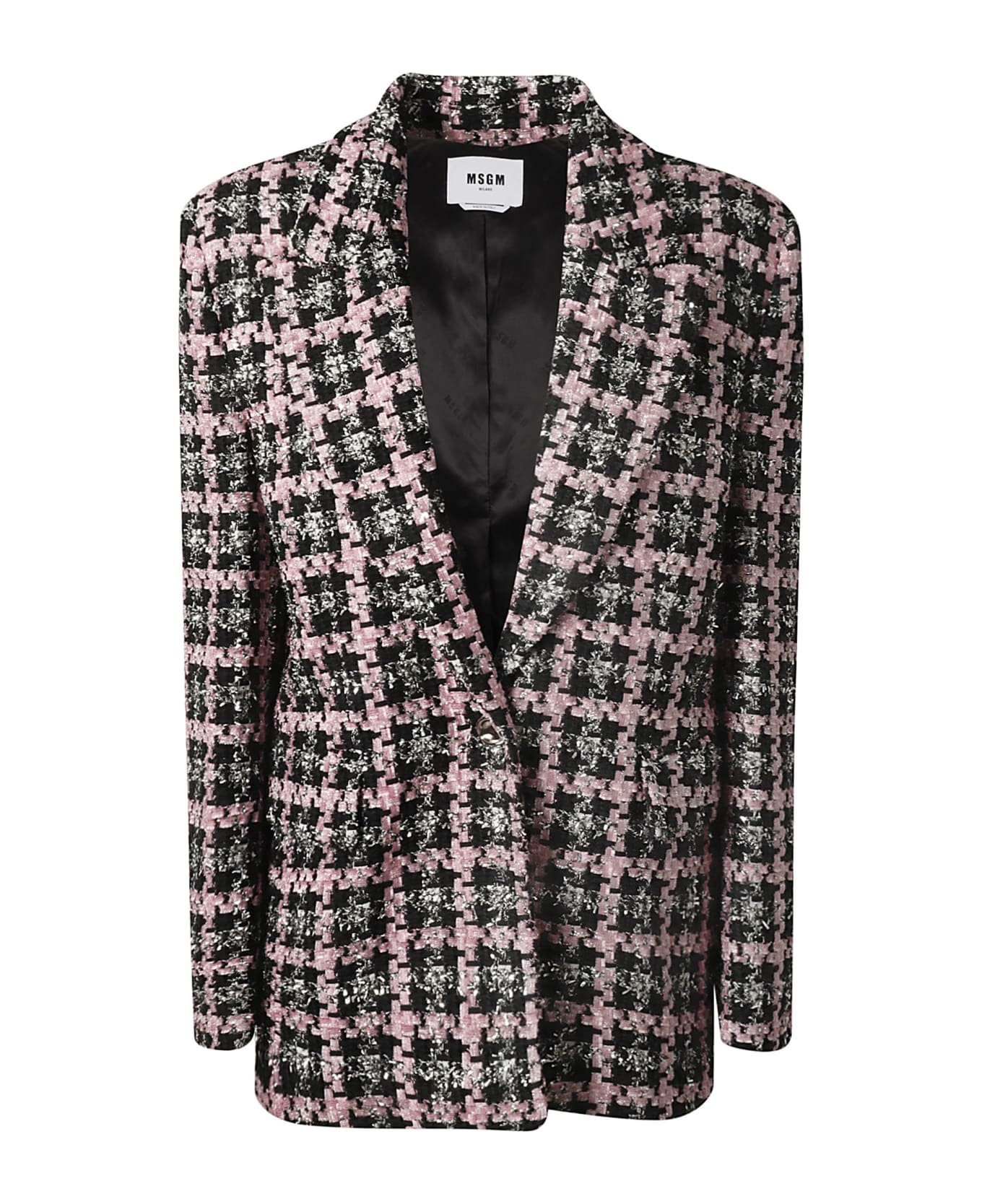 MSGM Single-buttoned Embellished Blazer - Black