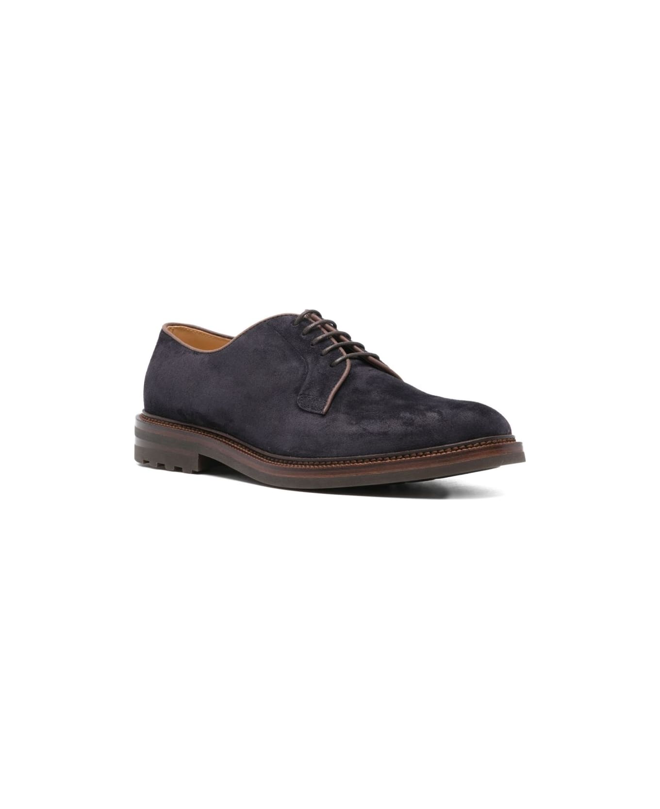 Brunello Cucinelli Suede Derby Shoes - Blue