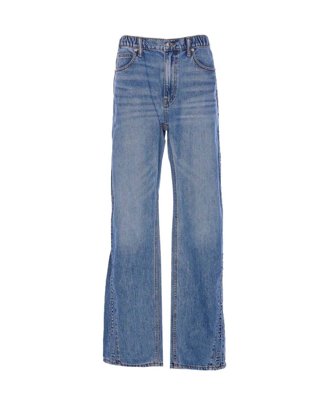 Alexander Wang Logo-embossed Balloon Jeans - VINTAGE LIGHT INDIGO