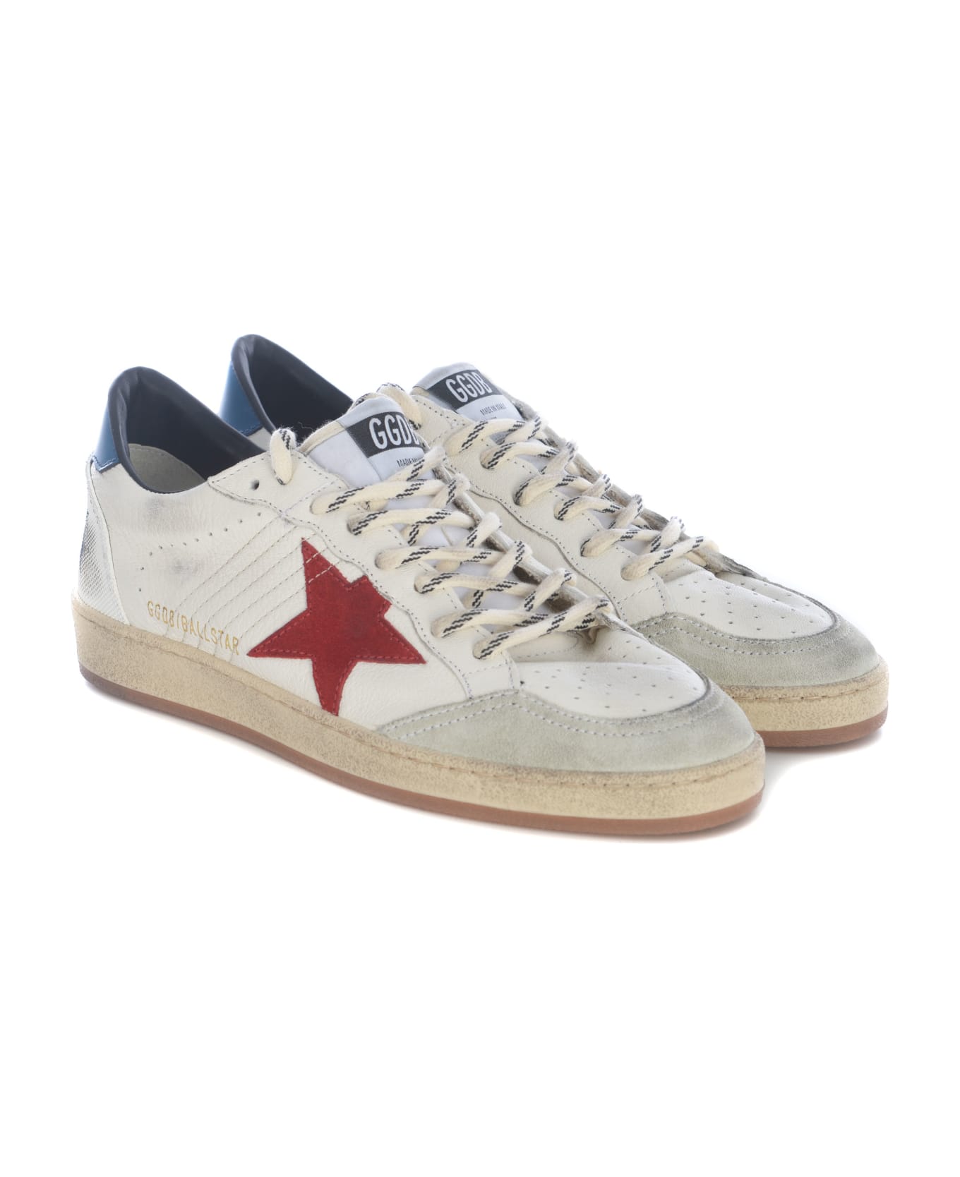 Golden Goose Sneakers Golden Goose "ball Star" Made Of Leather - Bianco/rosso