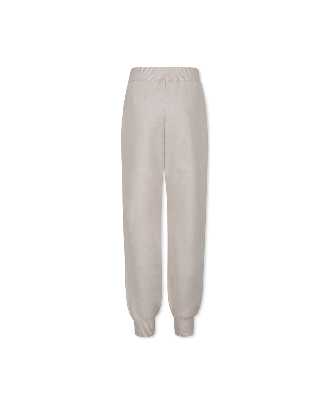 Pinko Beige Trousers For Girl With Logo - Beige