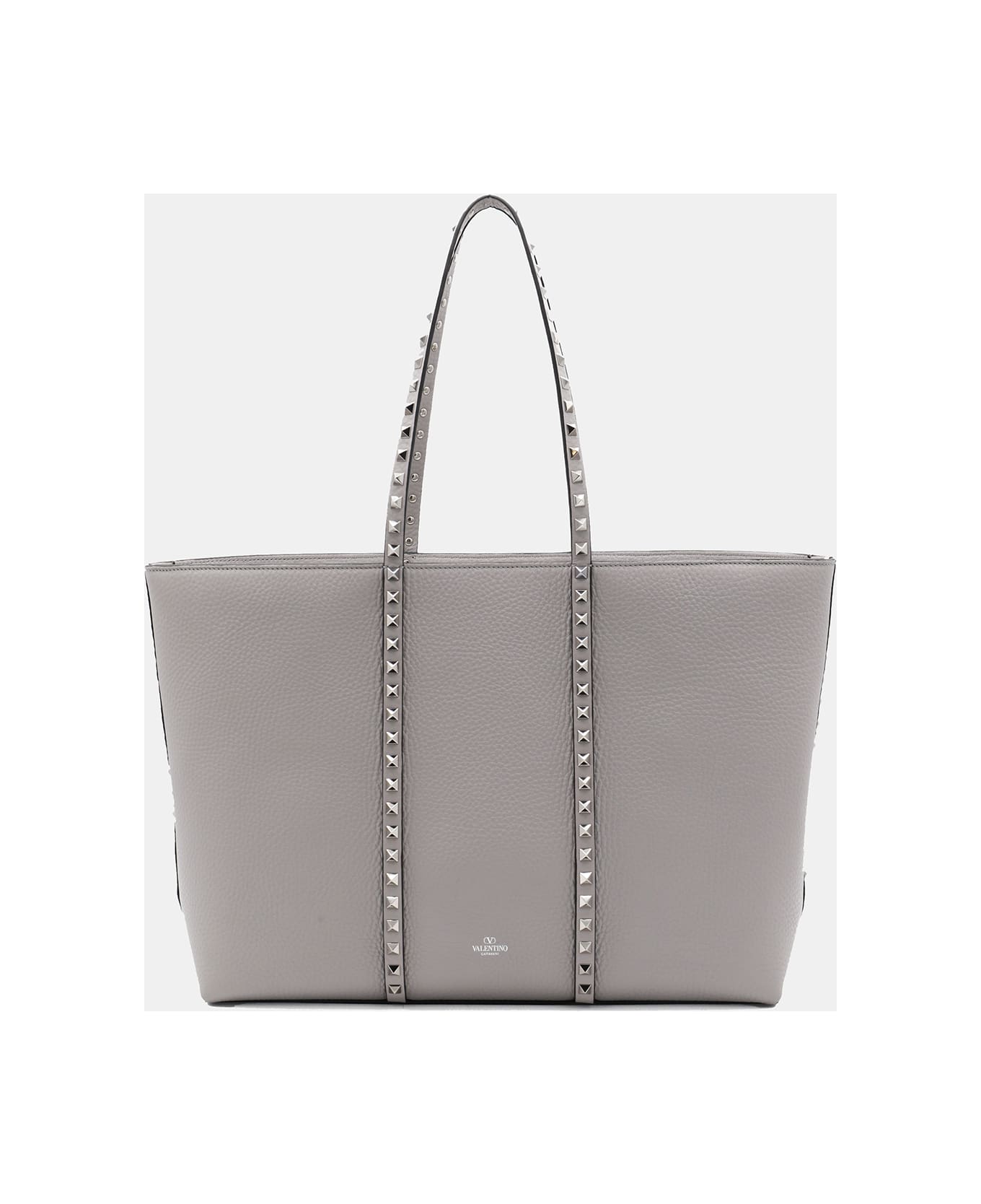 Valentino Garavani Dark Grey Leather Tote Bag - Grey トートバッグ