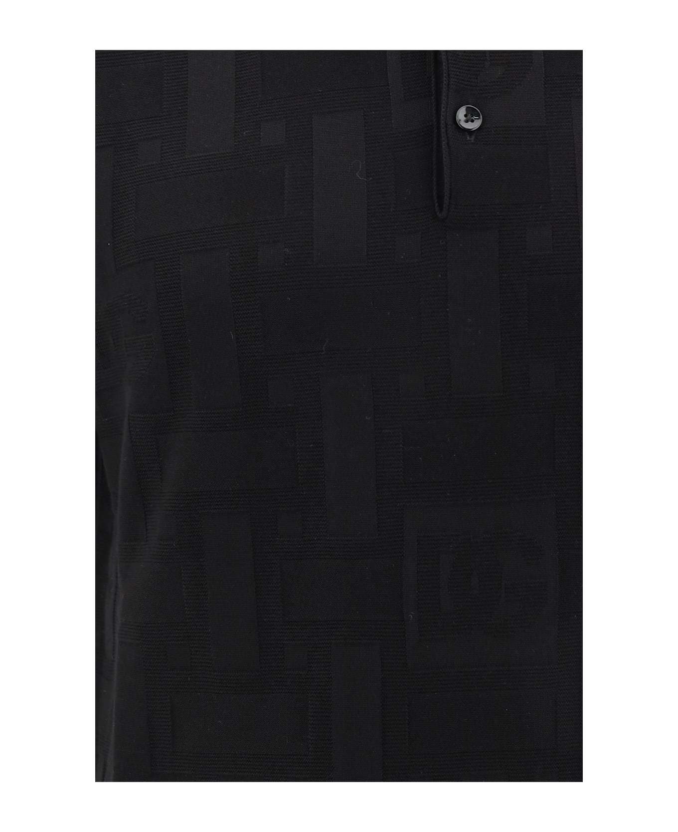 Dolce 
Gabbana Silk Polo Shirt - Nero