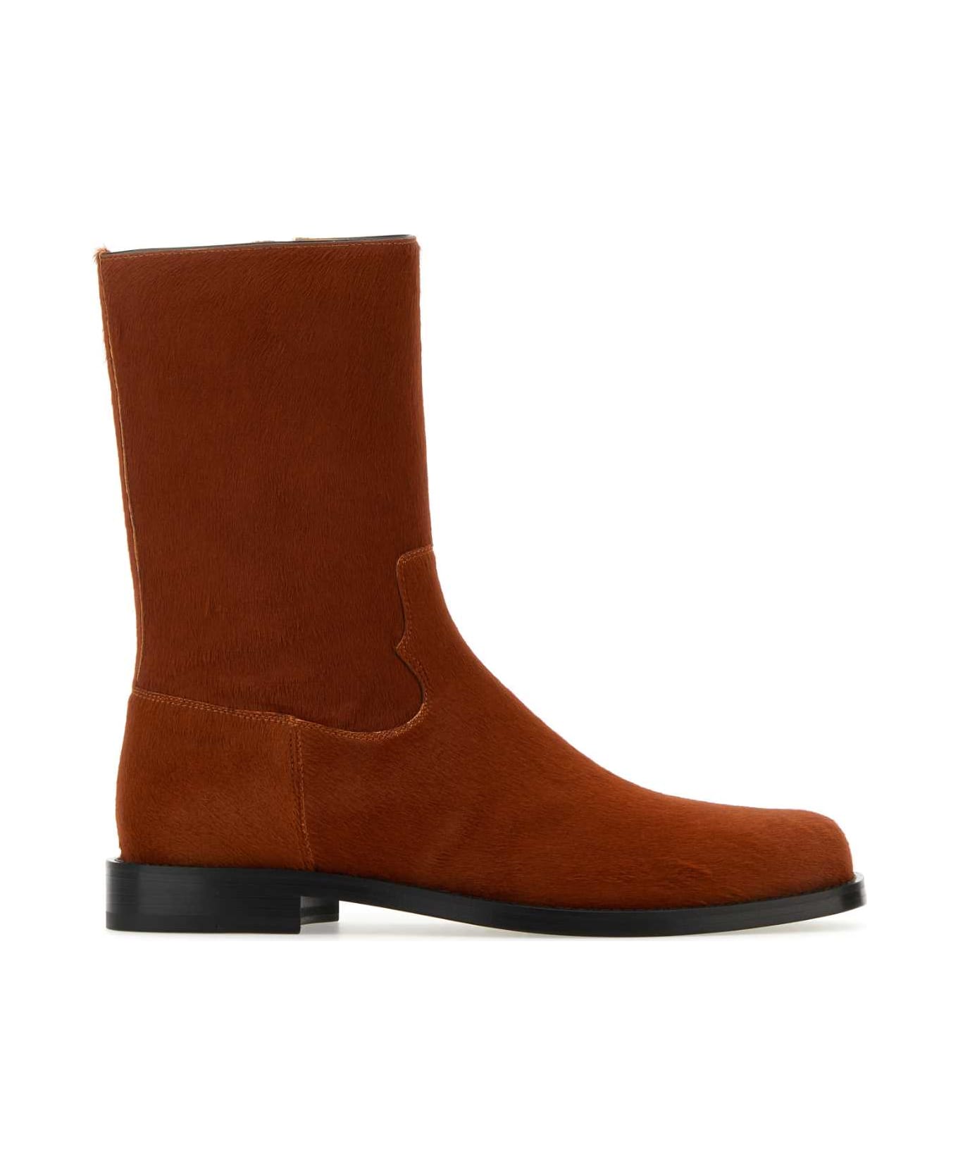 Dries Van Noten Brick Calfhair Ankle Boots - TAN ブーツ