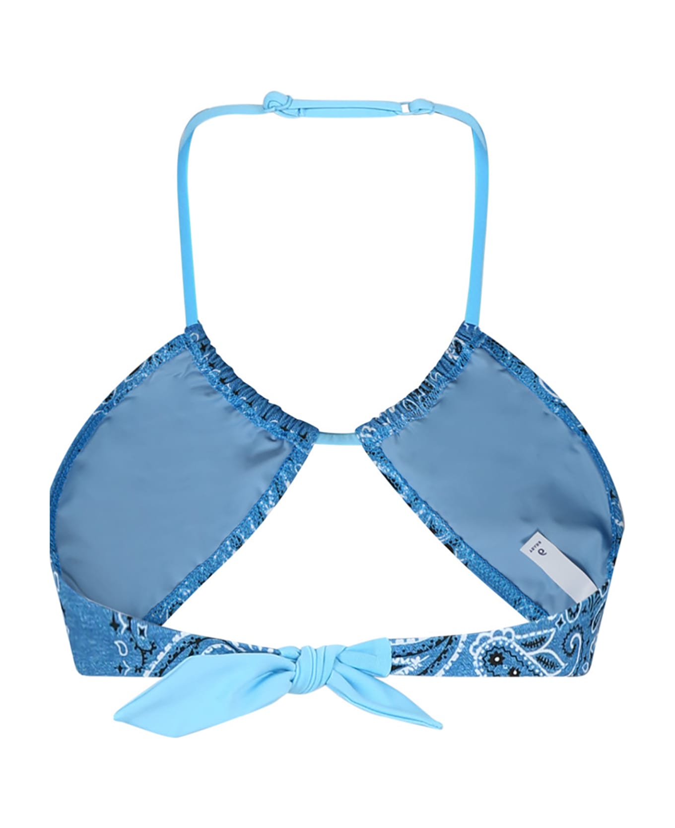 MC2 Saint Barth Blue Bikini For Girl With Paisley Pattern - Denim 水着