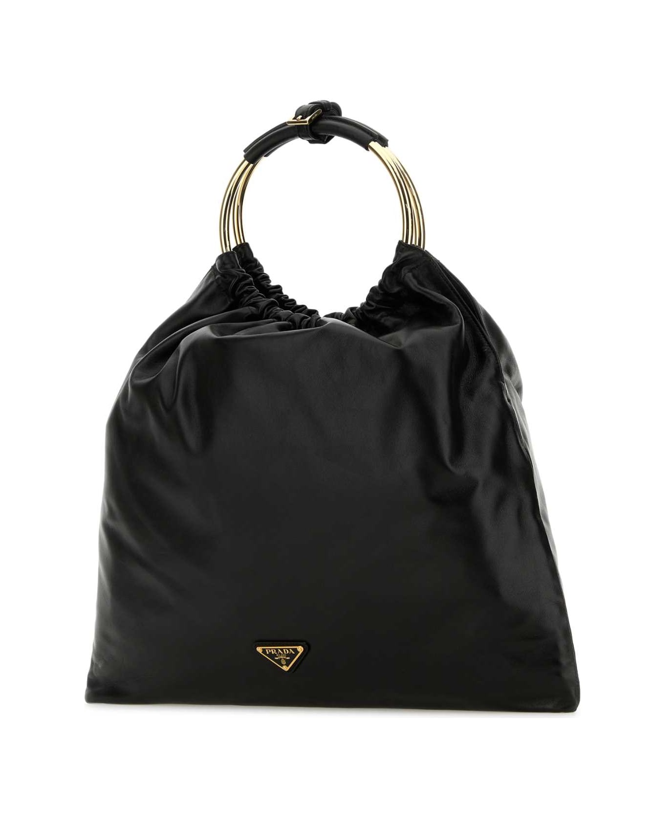 Prada Black Leather Bucket Bag - NERO