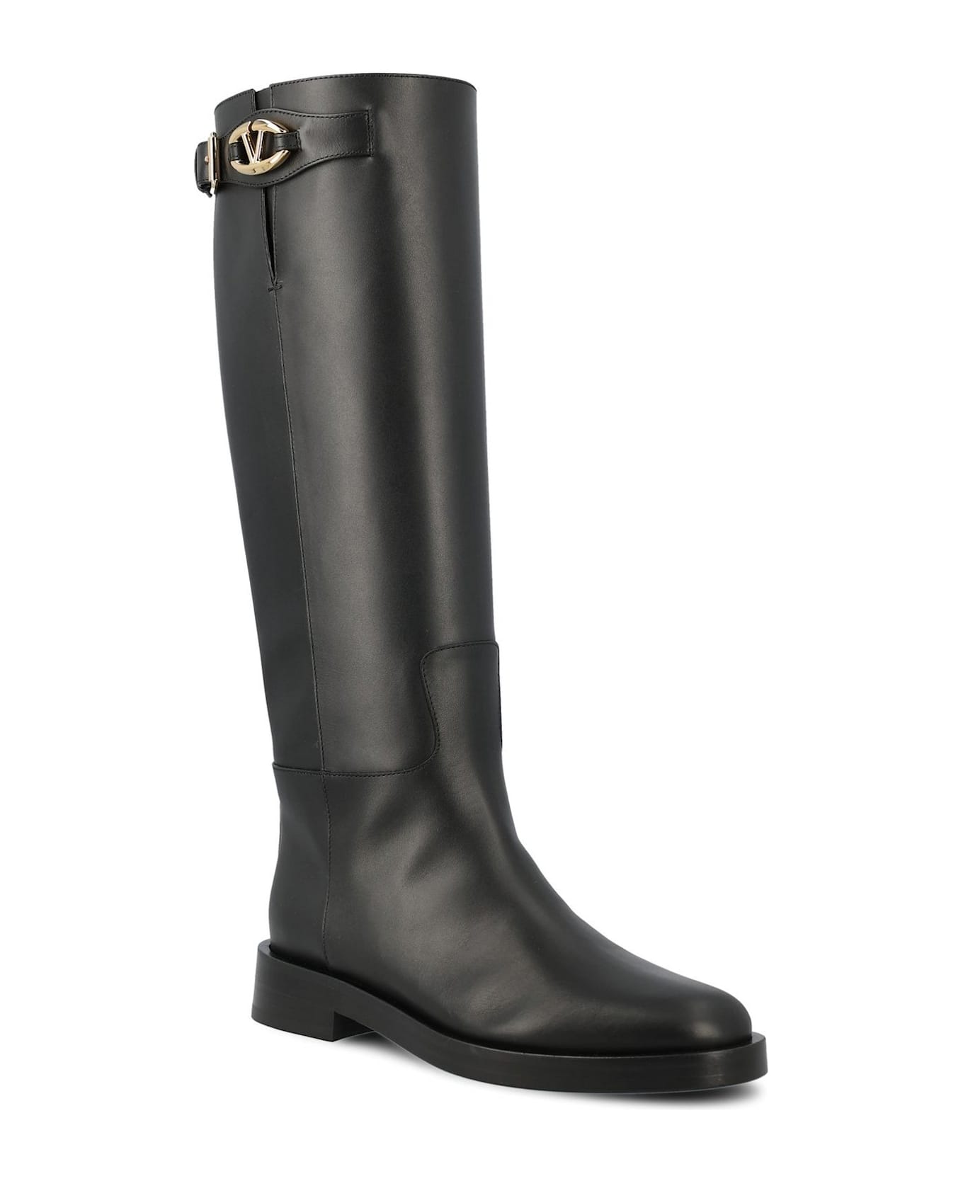 Valentino Garavani Valentino Vlogo Signature Round Toe Boots - Black