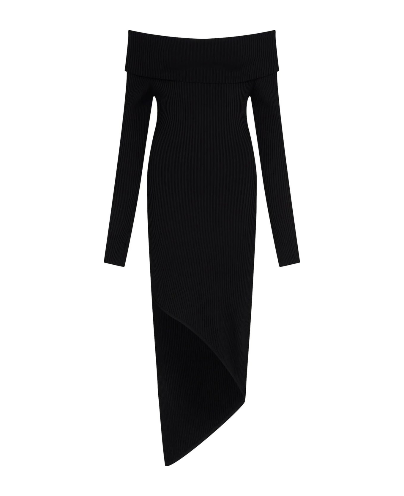 David Koma Black Stretch Rib Knit Gown - Black ワンピース＆ドレス