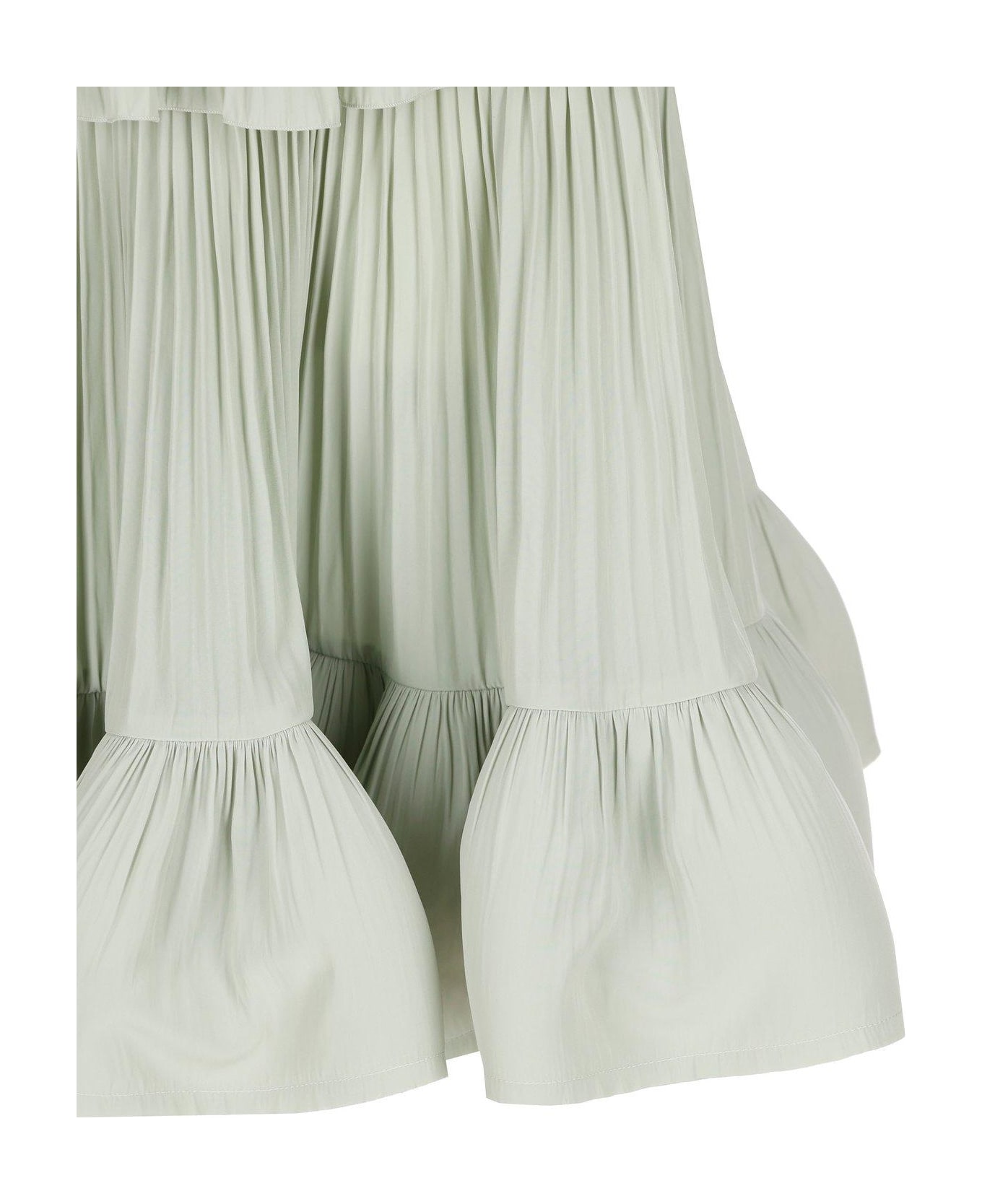 Lanvin Ruffle Midi Asymmetric Dress - GREEN
