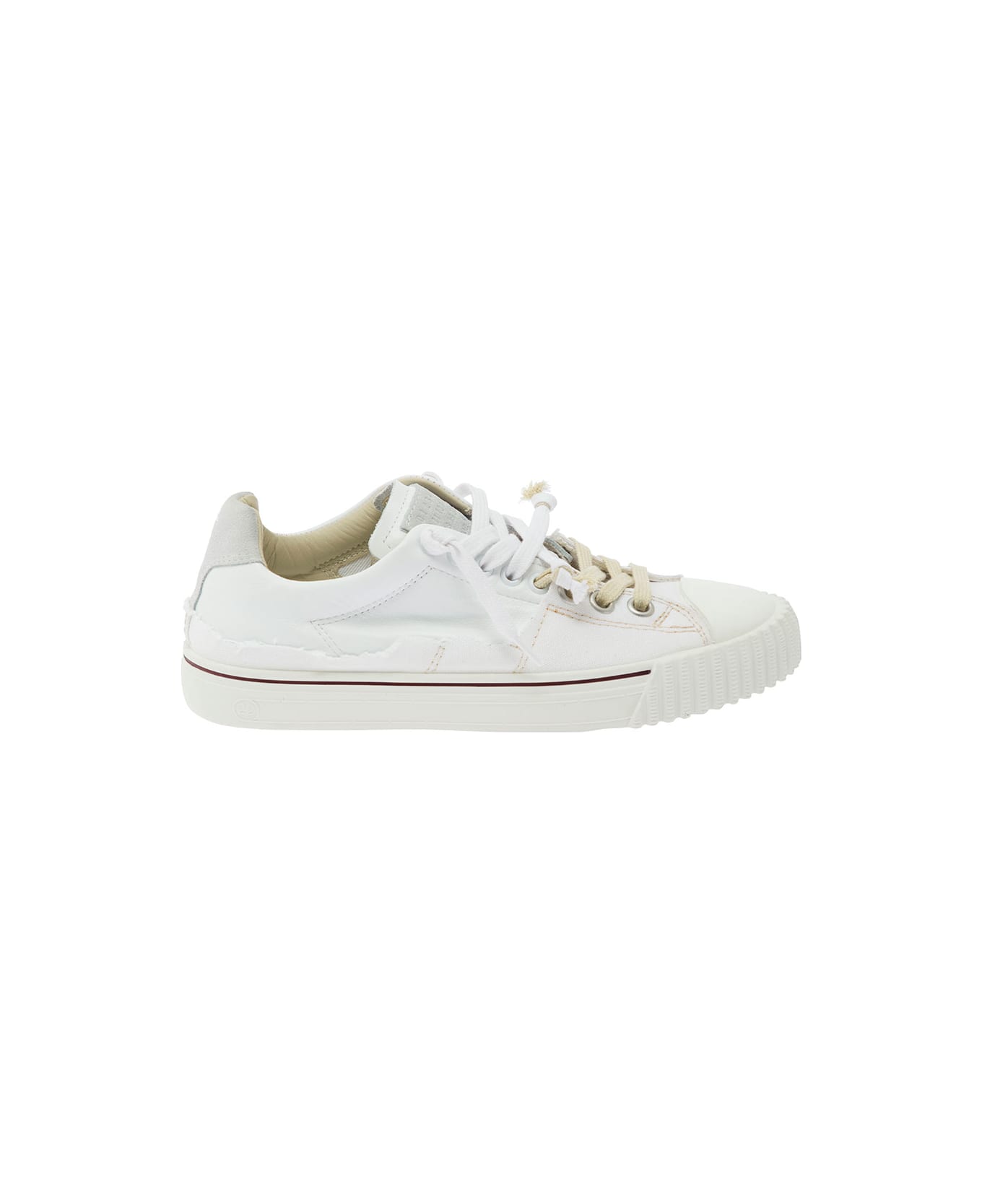 Maison Margiela White New Evolution Lace-up Sneakers In Leather Woman - White