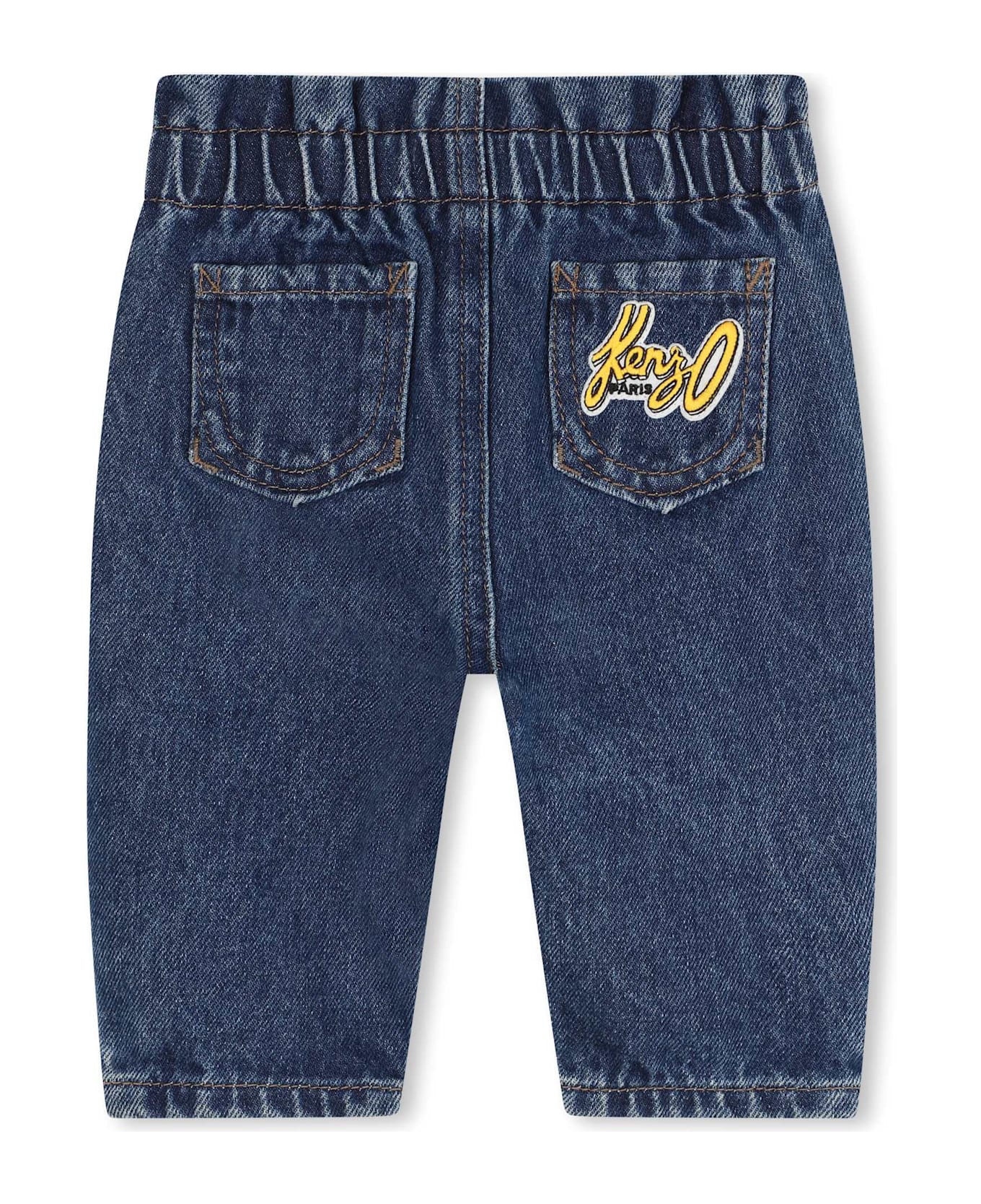 Kenzo Kids Slim Jeans With Application - Blue