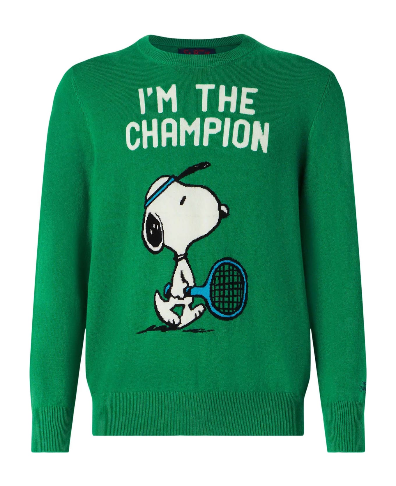 MC2 Saint Barth Man Lighweight Sweater With Snoopy Print | Peanuts Special Edition - GREEN