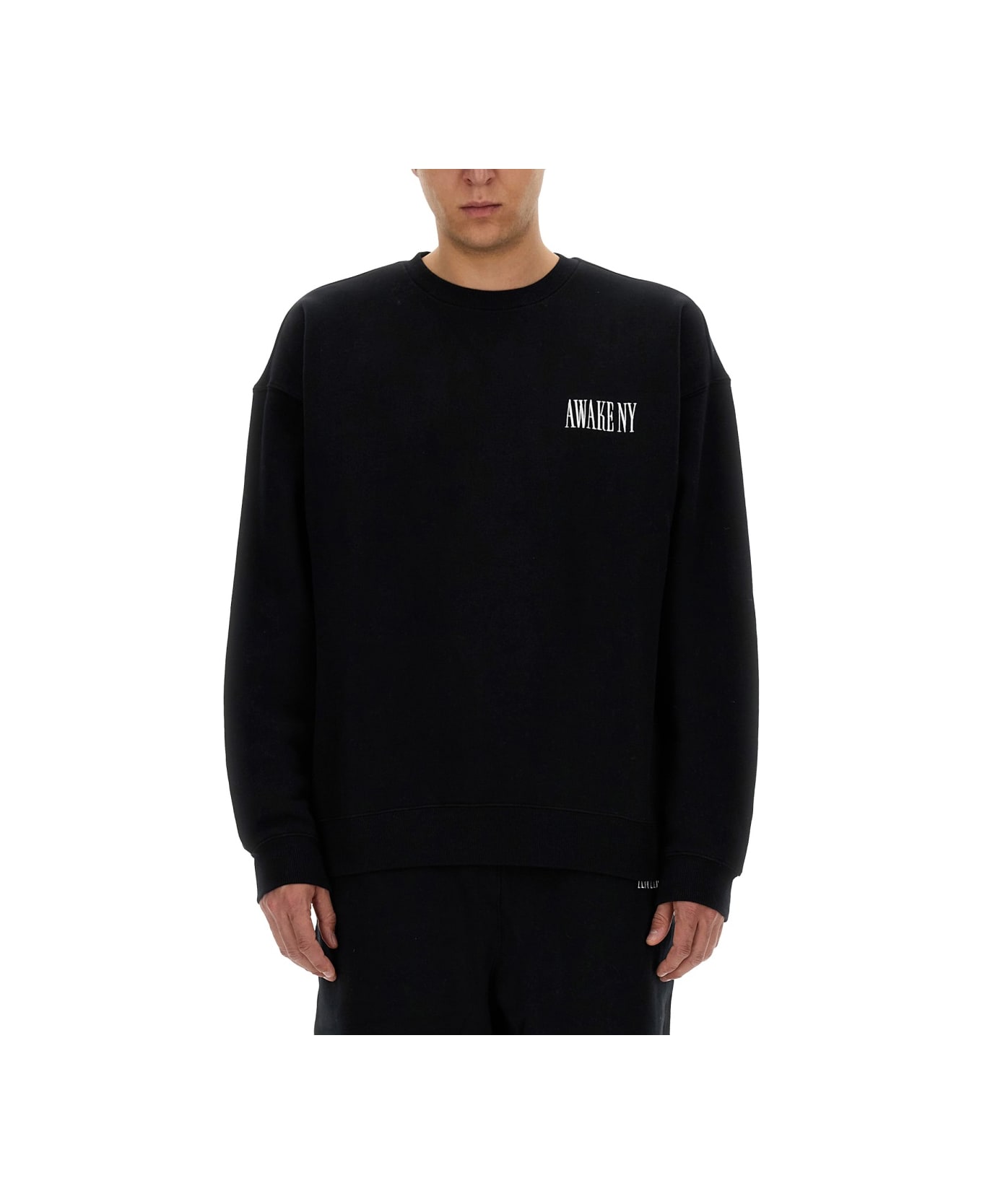 Awake NY Sweatshirt With Logo - BLACK