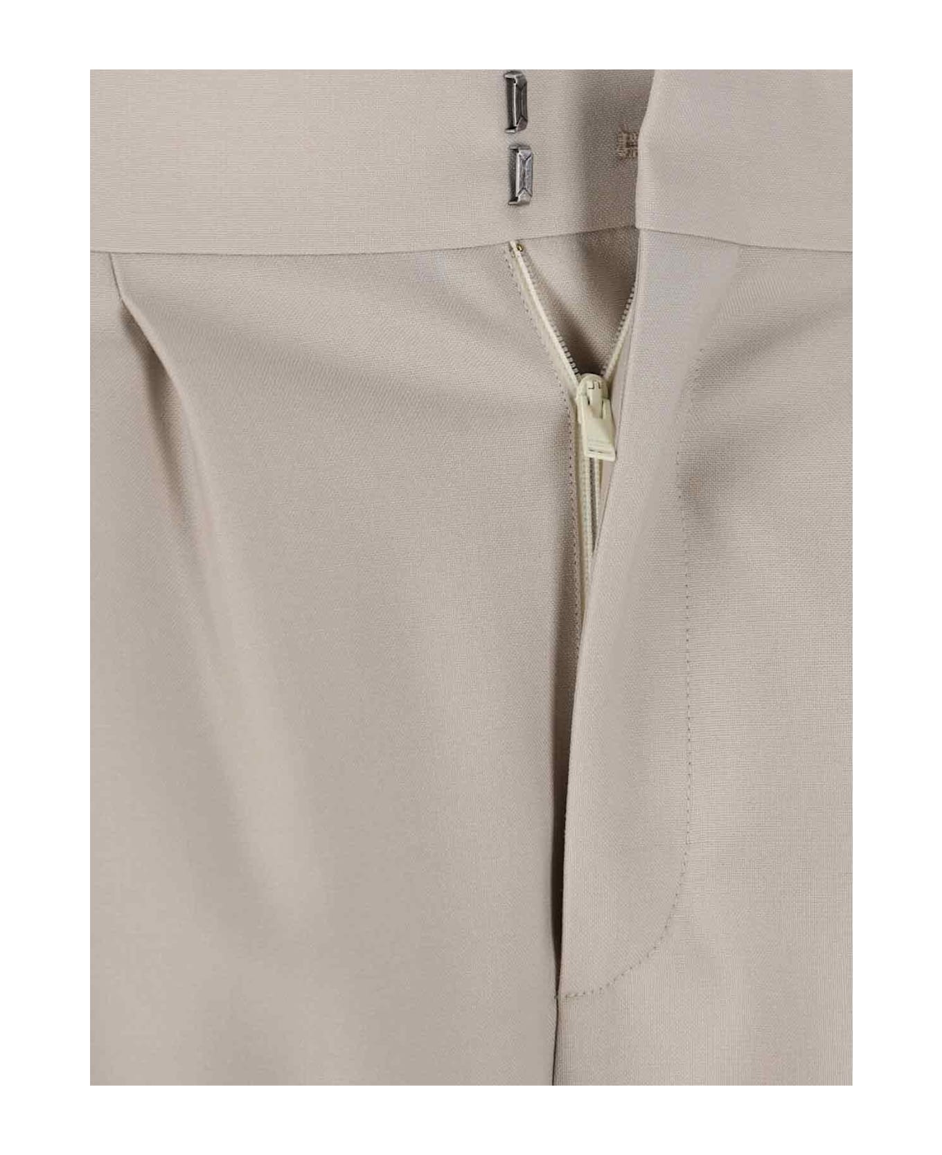 Saint Laurent Pants Beige Belt Loops Front - White