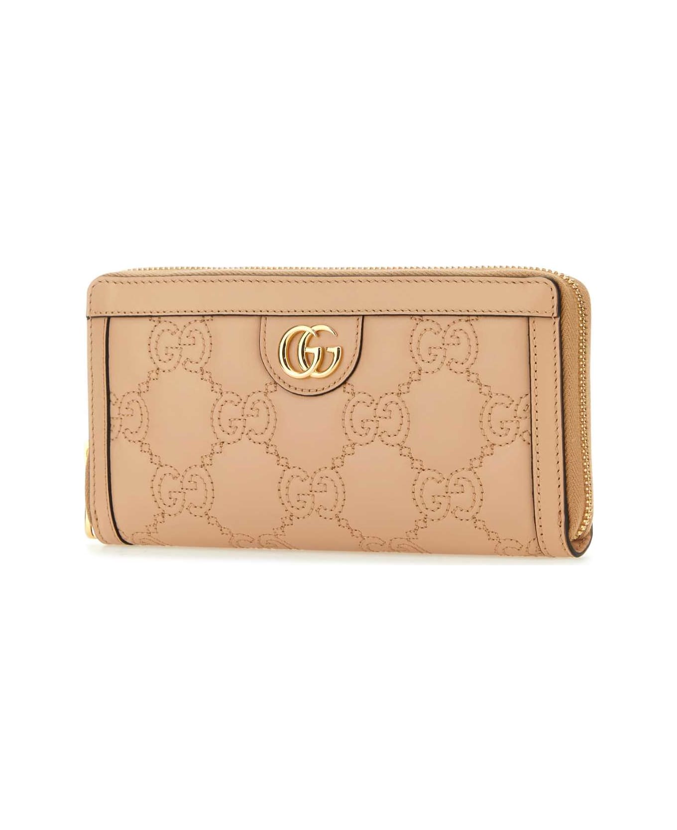 Gucci Powder Pink Leather Lion Gg Wallet - PINKSAND