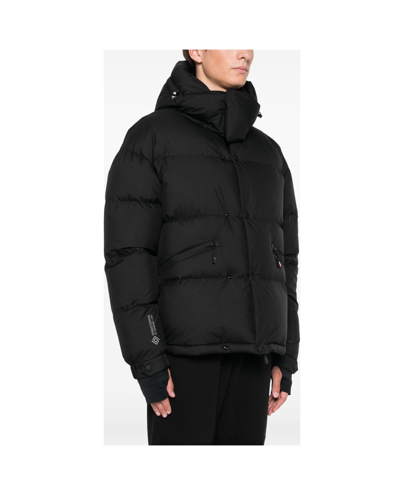 Moncler Grenoble Coraia Ski Jacket With Hood In Technical Nylon - Black
