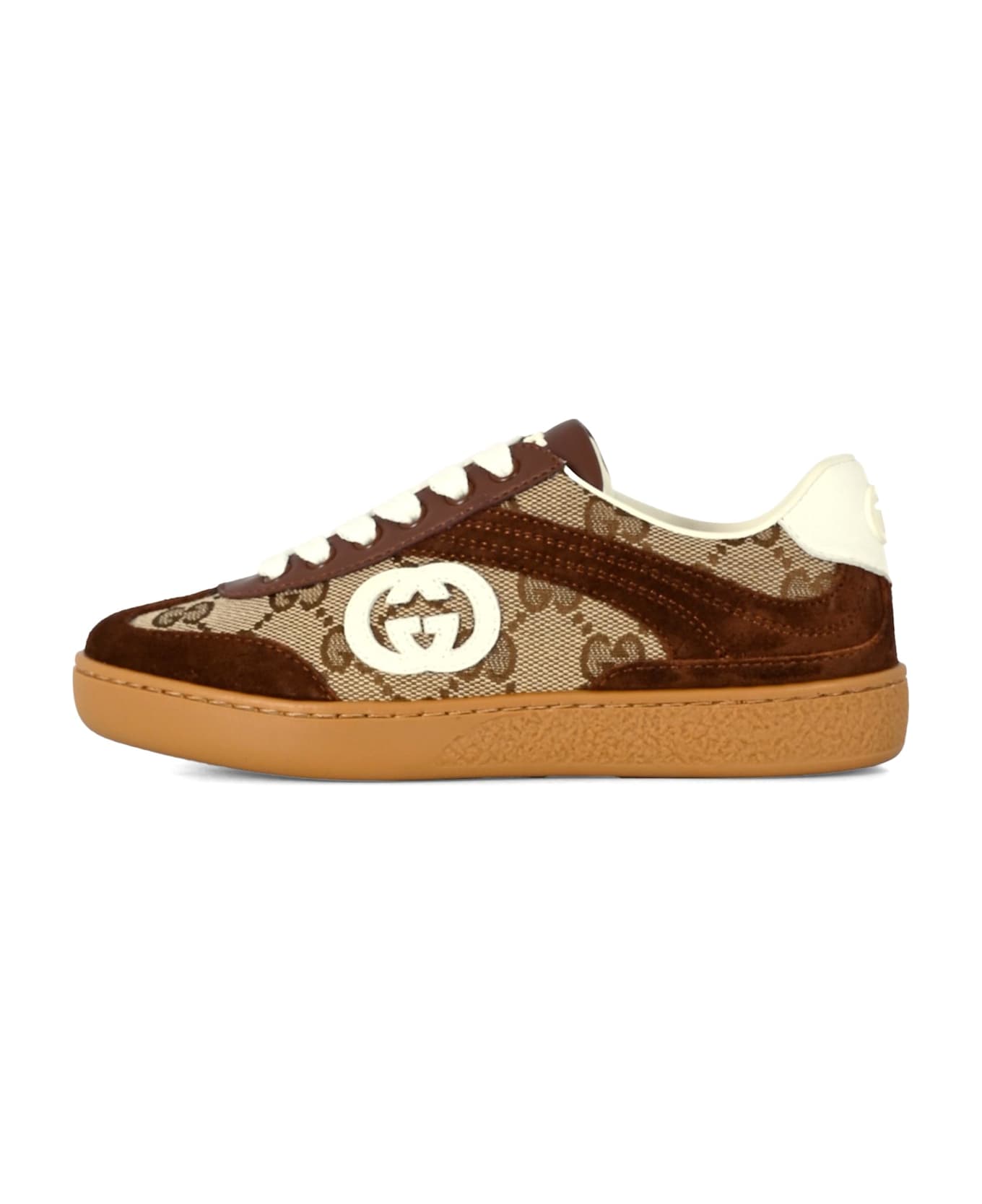 Gucci Brown G74 Sneakers For Kids With Gg - Brown