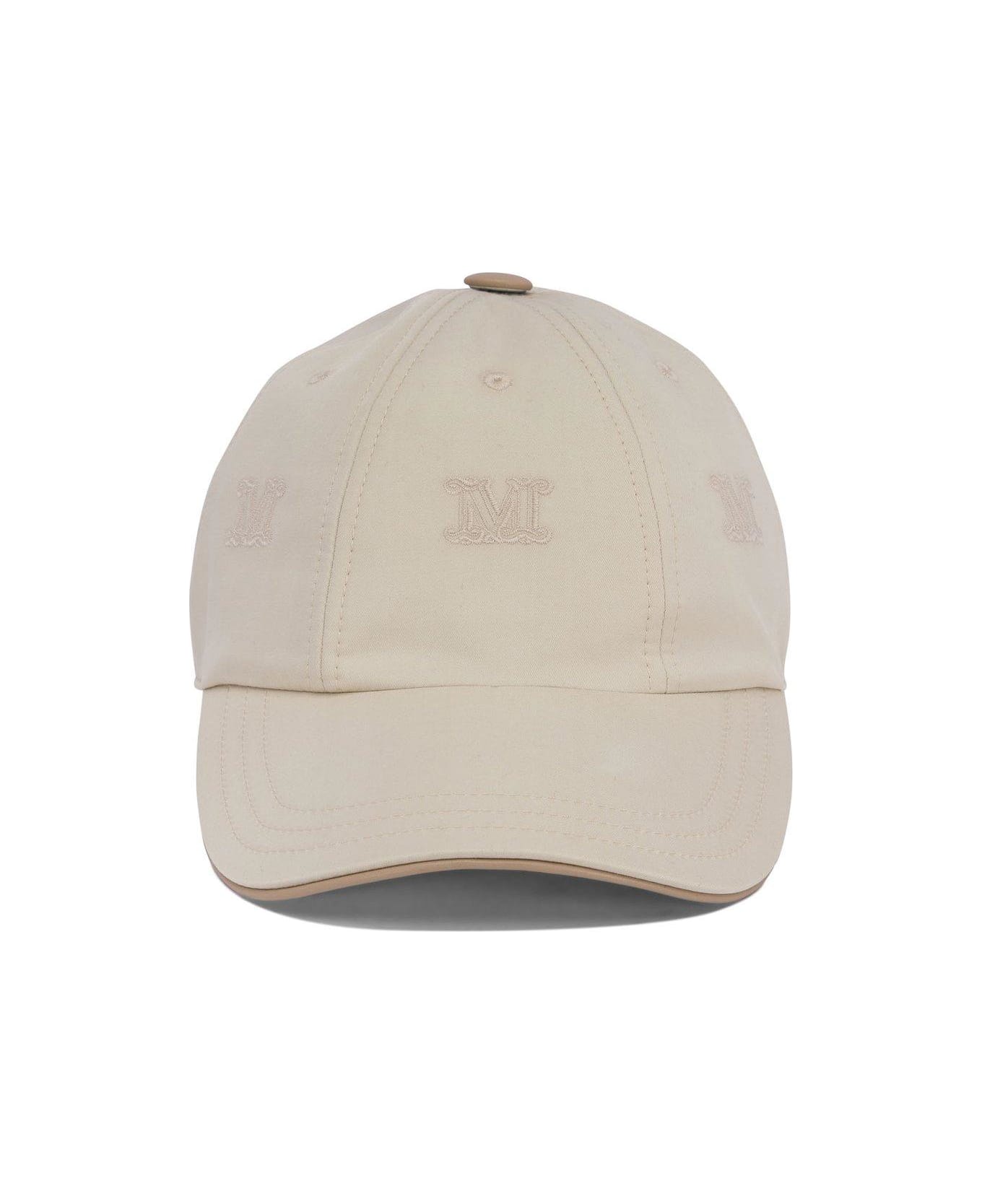 Max Mara Logo Embroidered Baseball Cap - Beige