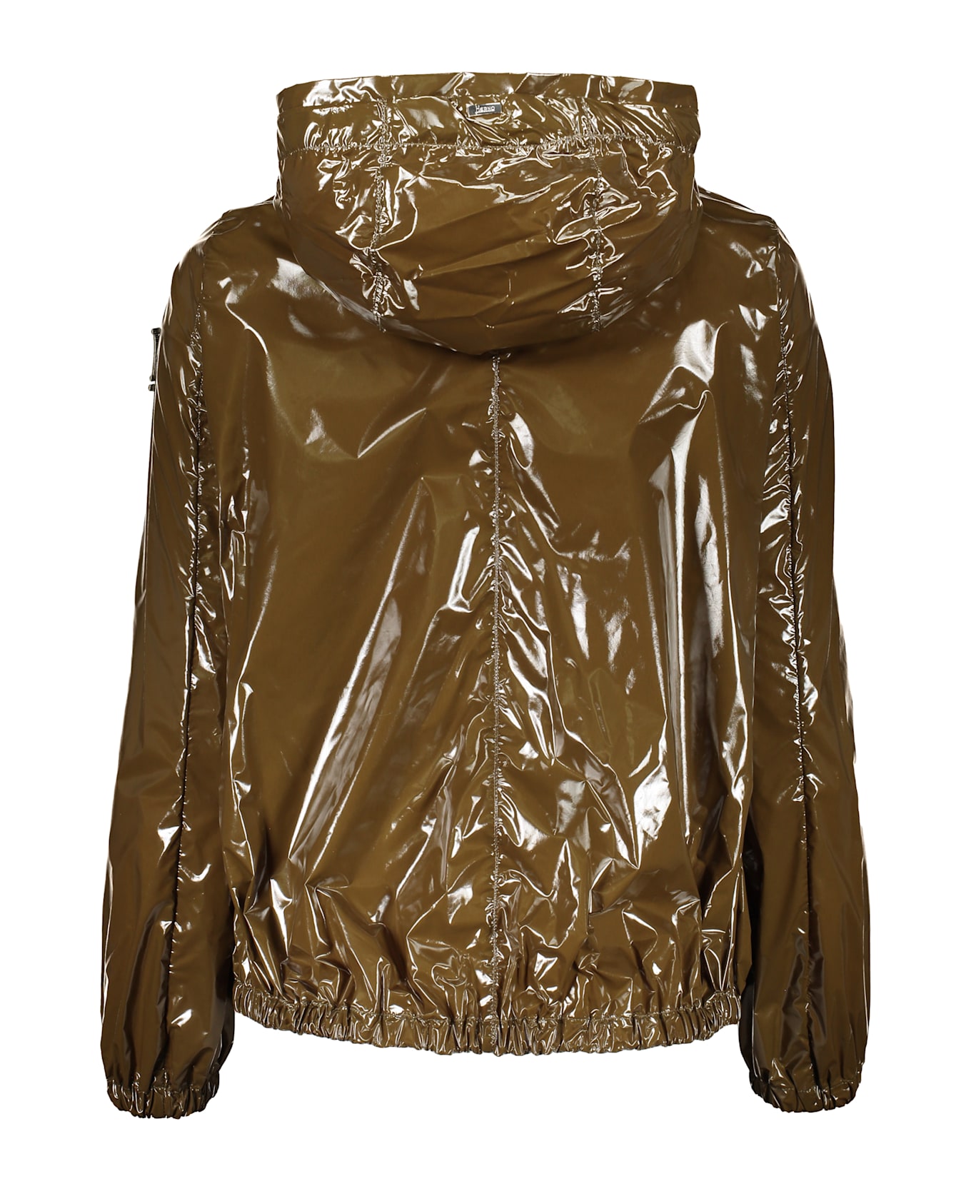 Herno Technical Fabric Hooded Jacket - khaki