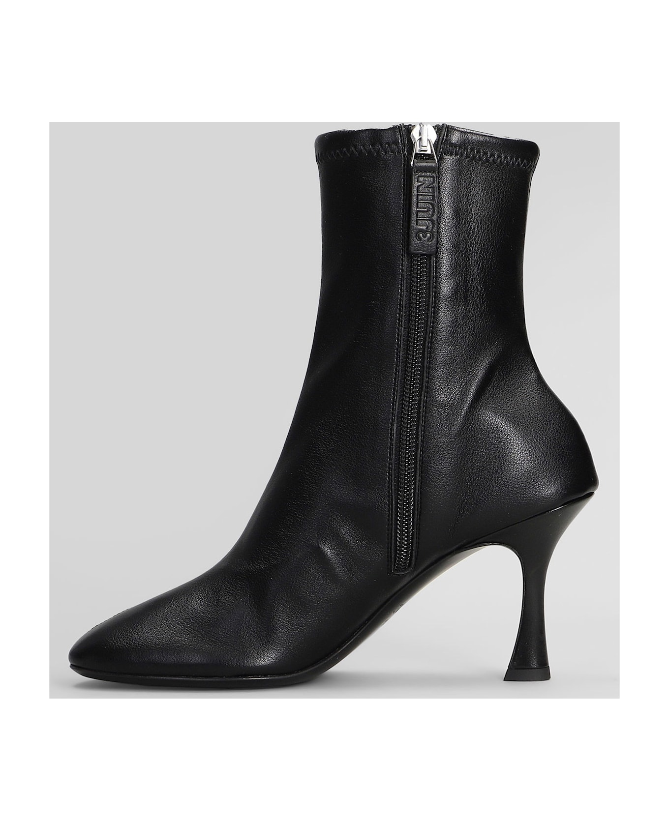3JUIN Alessia 080 High Heels Ankle Boots In Black Leather - black