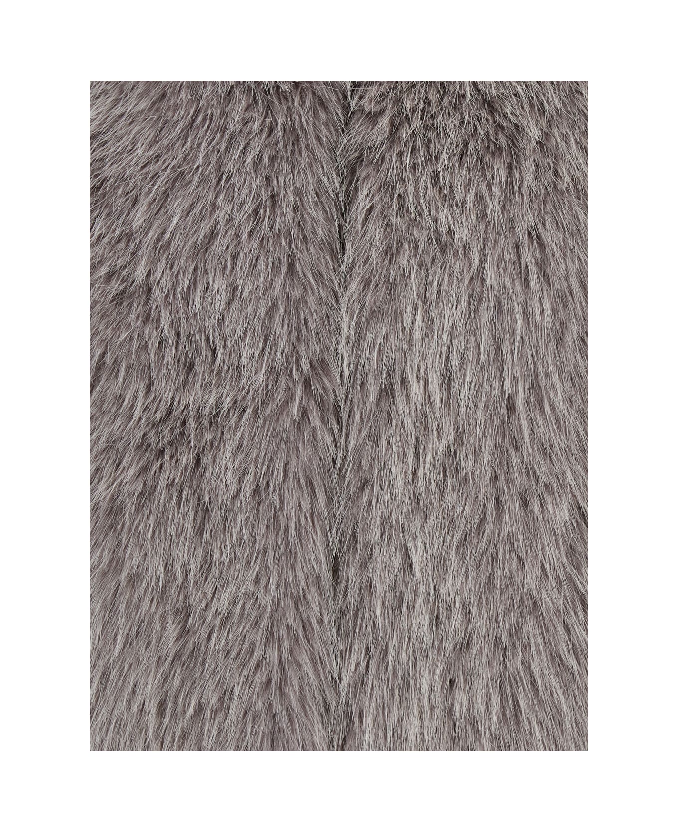 Herno Grey Sleeveless Vest With Concealed Closure On The Front In Ecofur Woman - ROSA