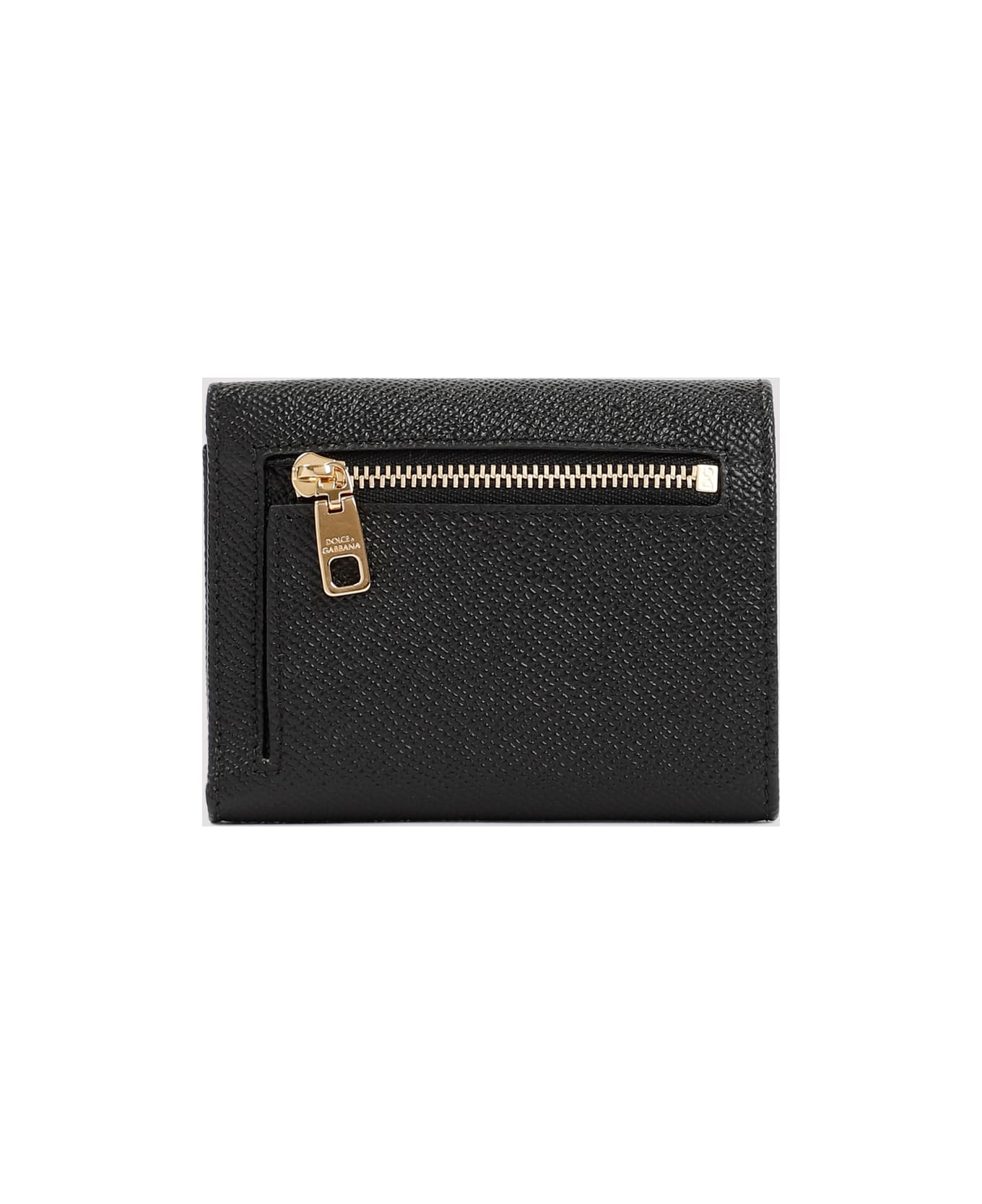Dolce & Gabbana Leather French Flap Wallet - Nero