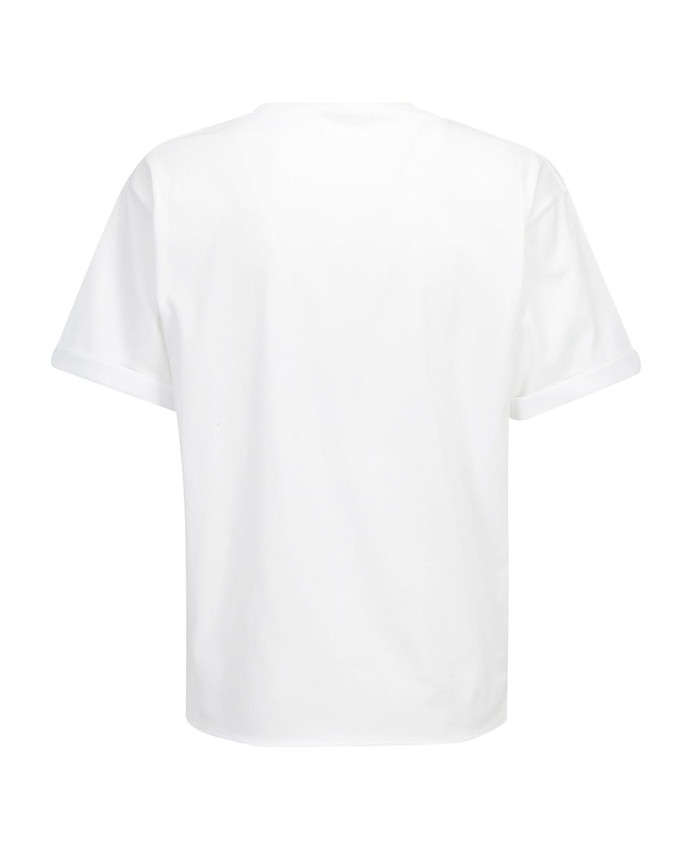 Saint Laurent Cotton T-shirt With Frontal Iconic Print - White