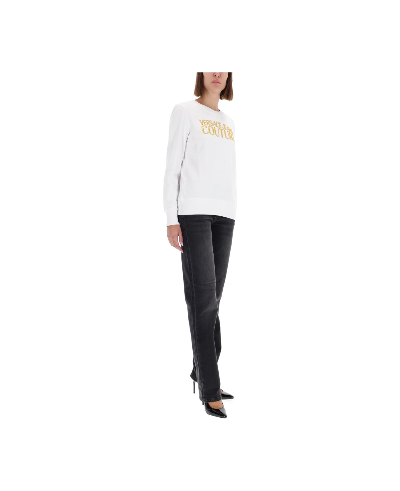 Versace Jeans Couture Sweatshirt With Logo - WHITE
