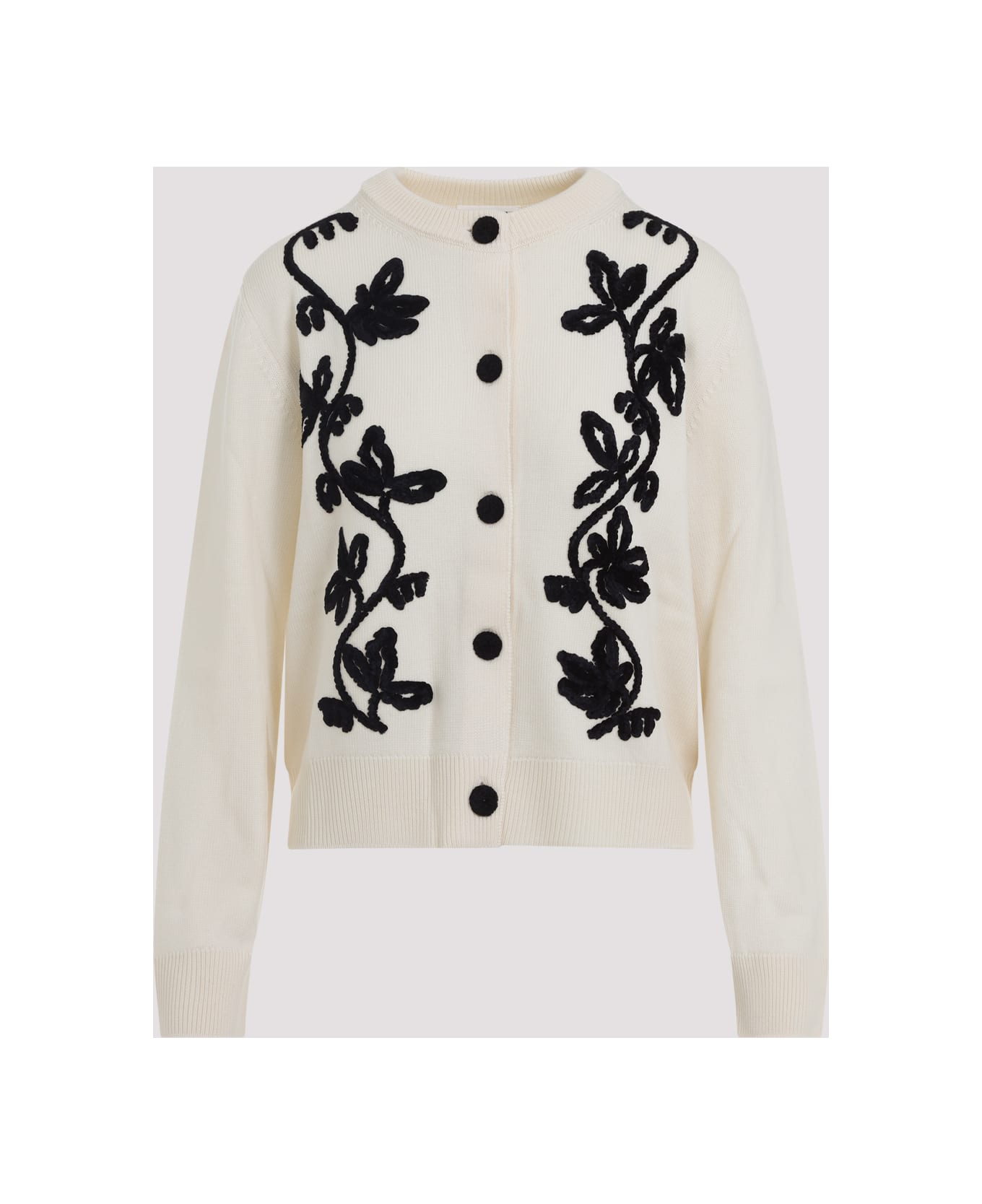 Jil Sander Cn Long Sleeves Cardigan With Velvet Embroidery - Cloud
